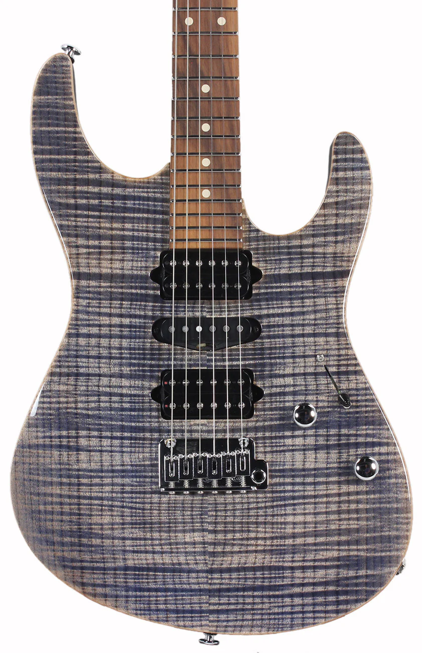 Suhr Modern Pro Guitar, Trans Blue Denim Slate, Pau Ferro, Matching Headstock - Image 3