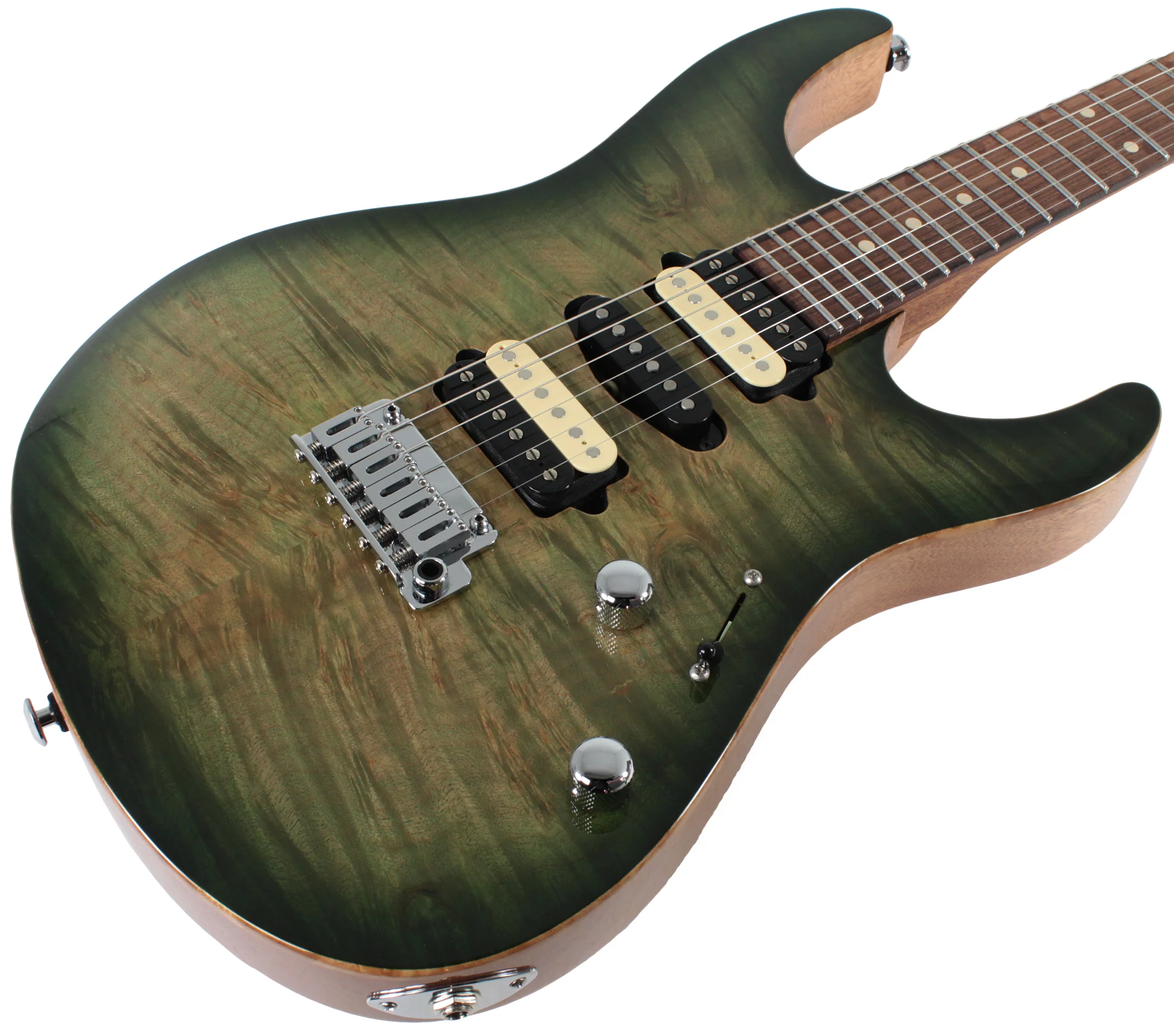 Suhr Modern Select Guitar, Flamed Maple, Trans Green Burst - Image 2