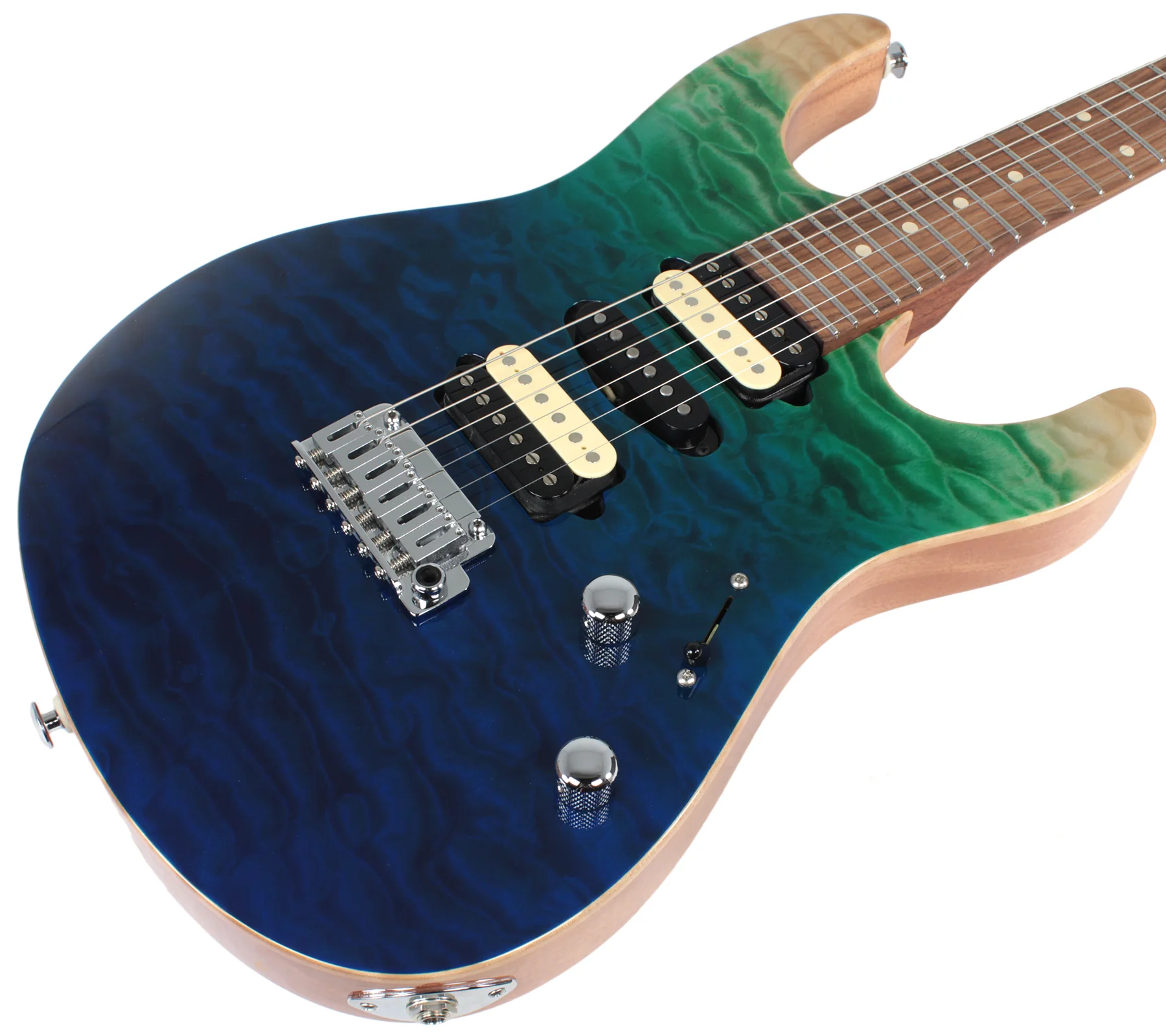 Suhr Modern Select Guitar, Quilted Maple, Aqua Burst Gradient - Image 4