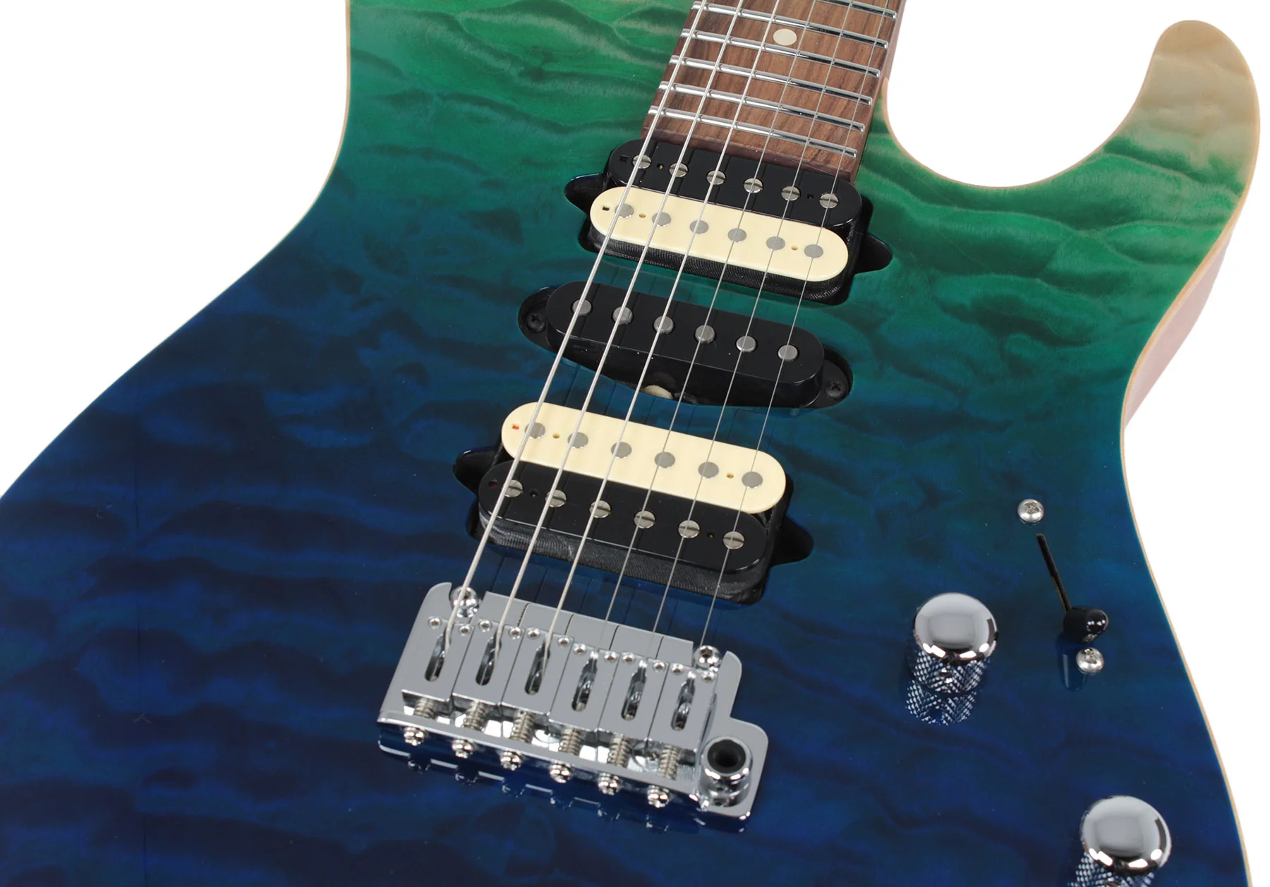 Suhr Modern Select Guitar, Quilted Maple, Aqua Burst Gradient - Image 5