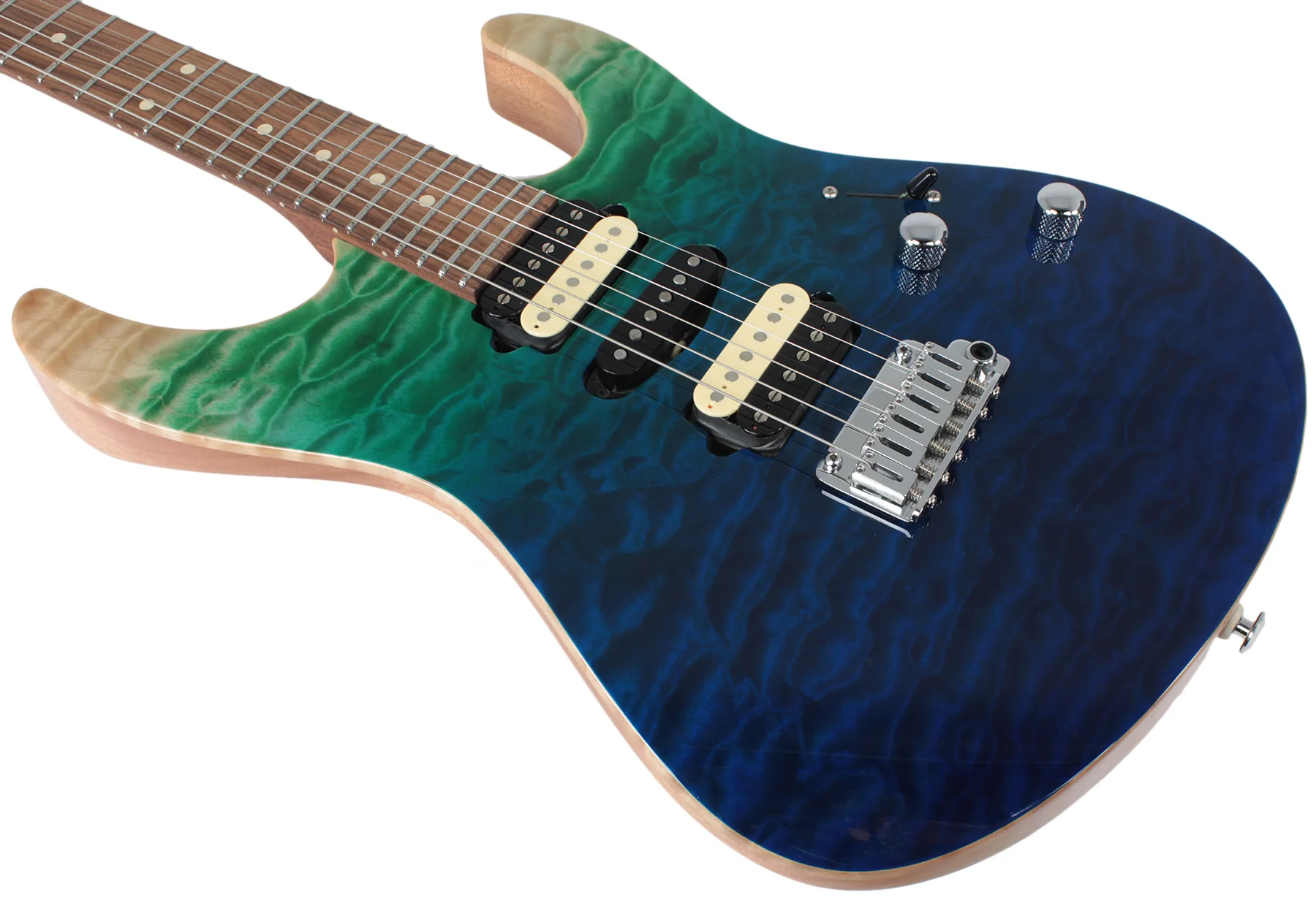 Suhr Modern Select Guitar, Quilted Maple, Aqua Burst Gradient - Image 6
