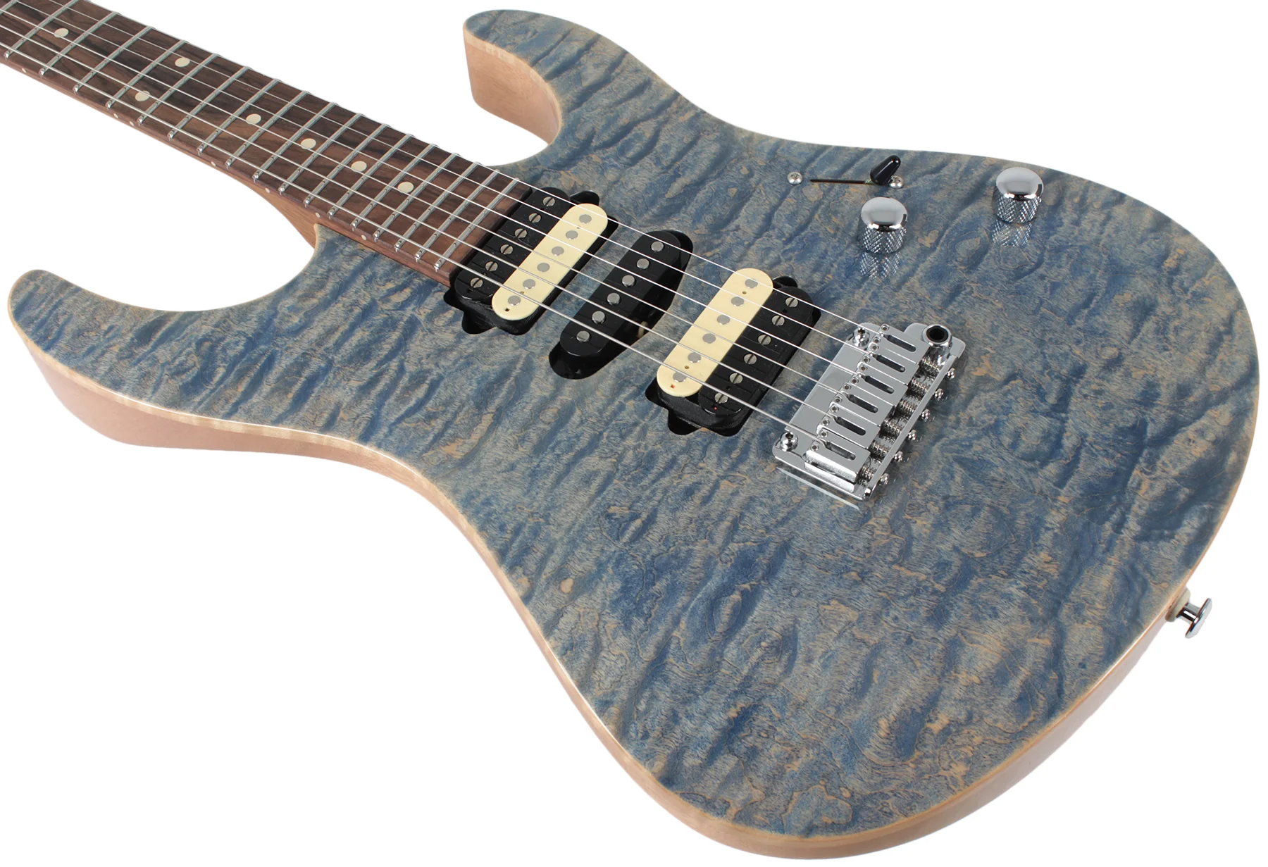 Suhr Modern Select Guitar, Quilted Maple, Trans Blue Denim Slate - JS4G2Y - Image 7