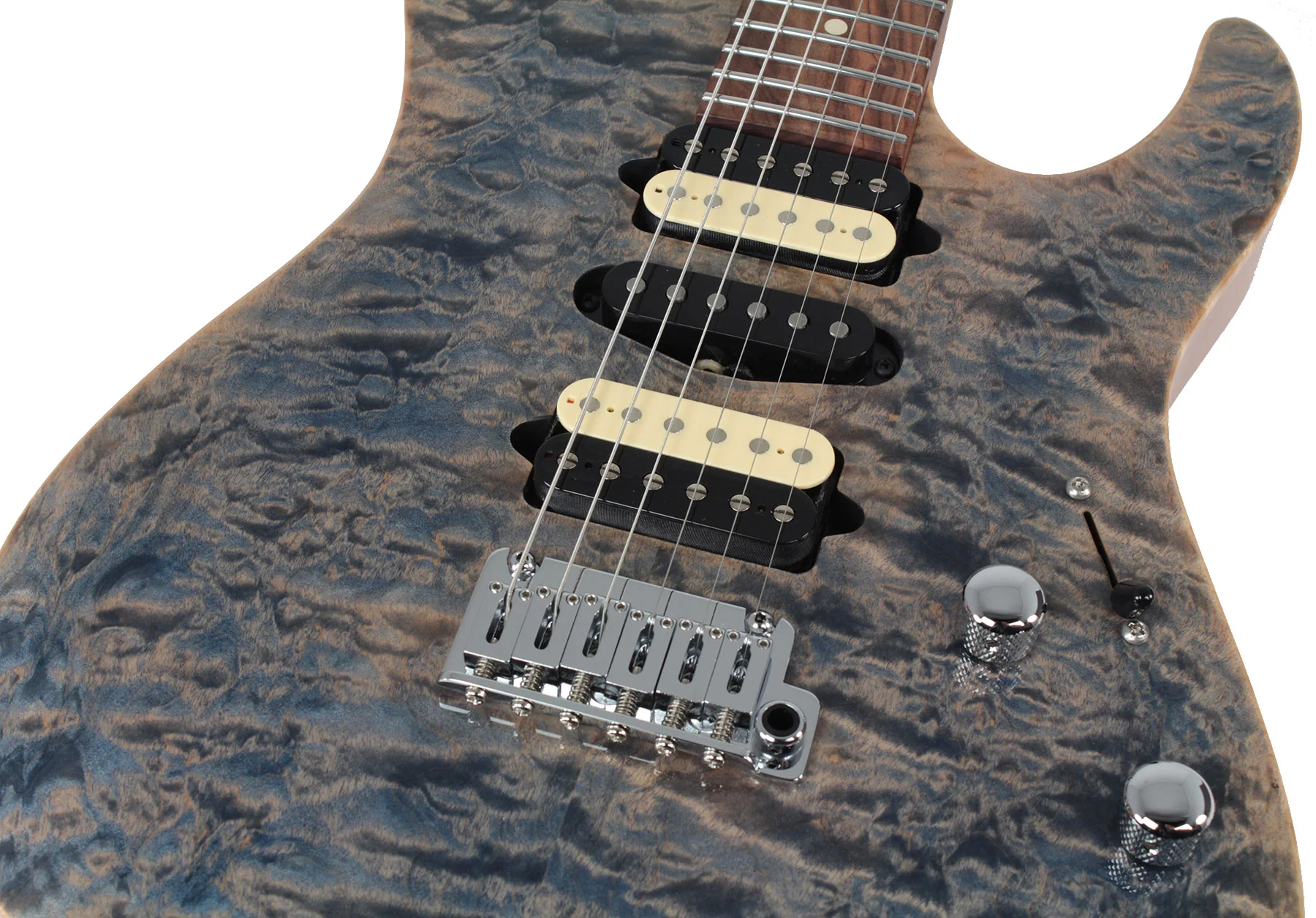 Suhr Modern Select Guitar, Quilted Maple, Trans Blue Denim Slate - Image 5