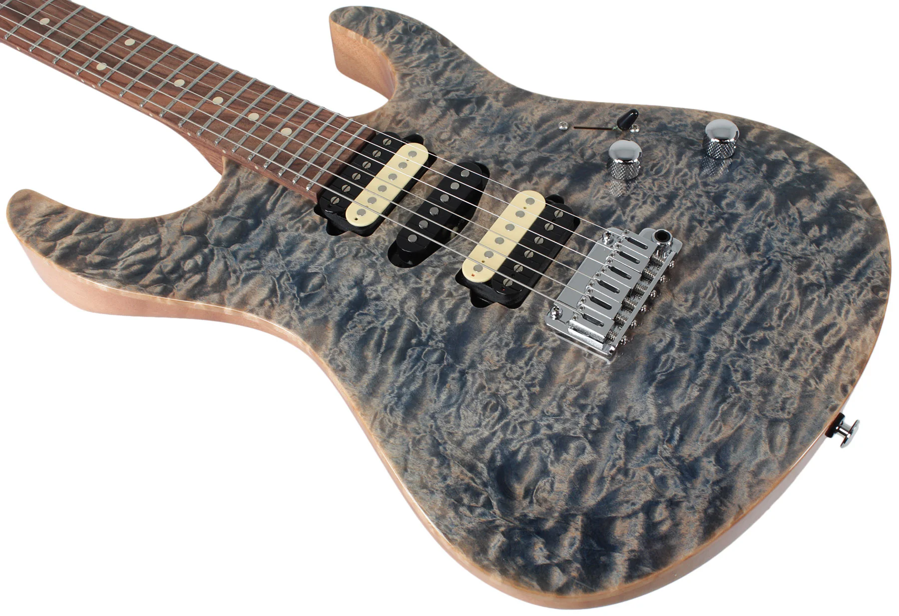 Suhr Modern Select Guitar, Quilted Maple, Trans Blue Denim Slate - Image 6