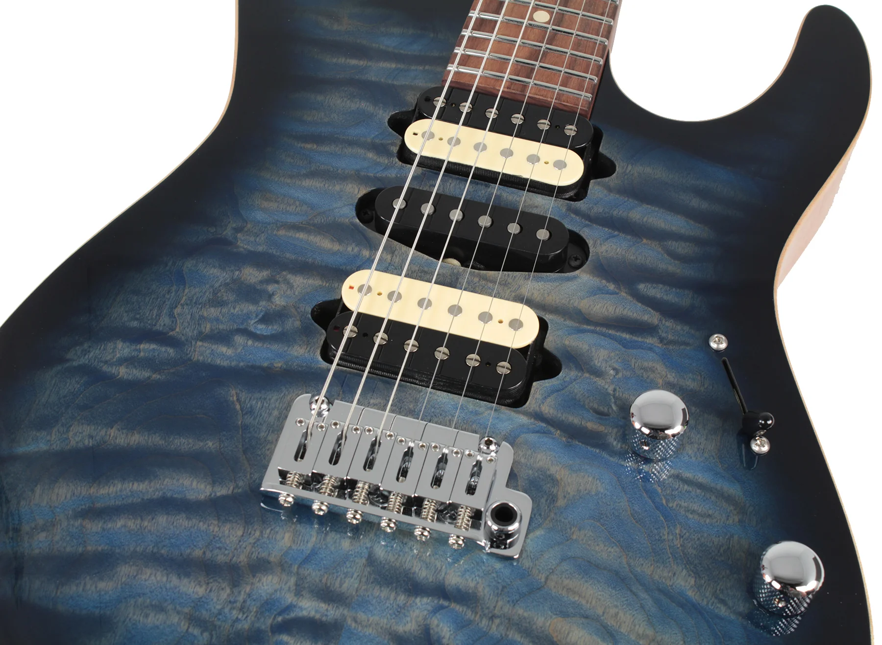 Suhr Modern Select Guitar, Quilted Maple, Trans Whale Blue Burst - Image 6