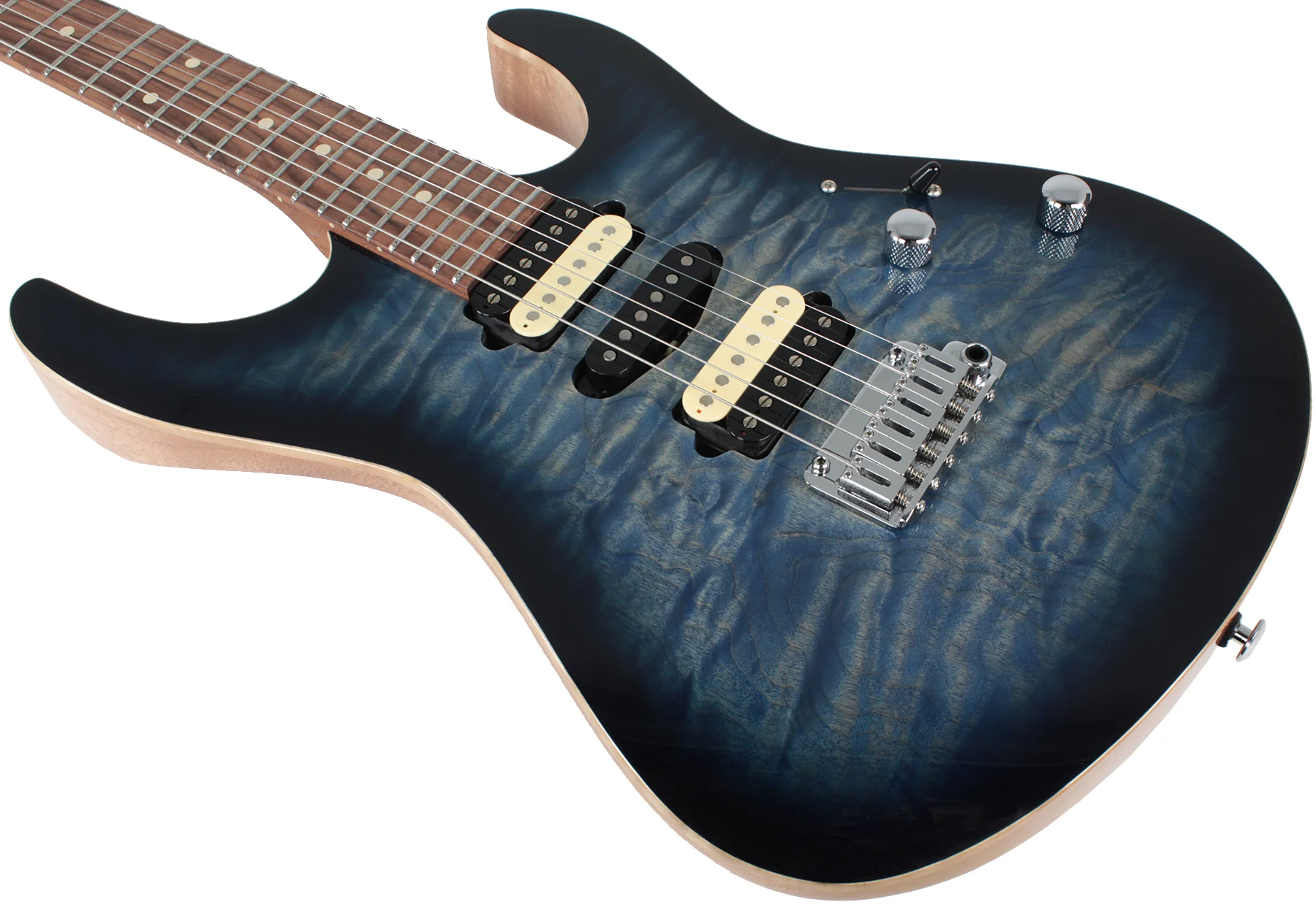 Suhr Modern Select Guitar, Quilted Maple, Trans Whale Blue Burst - Image 7