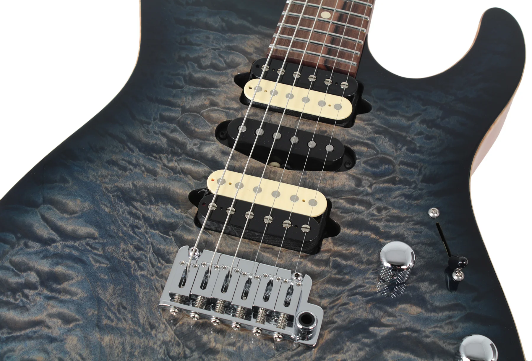 Suhr Modern Select Guitar, Quilted Maple, Trans Whale Blue Burst - Image 6