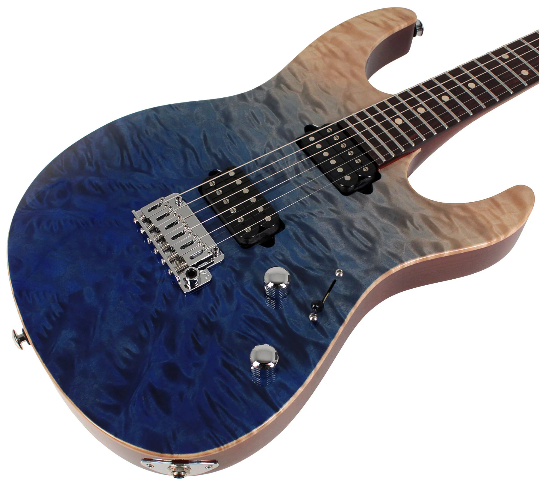 Suhr Modern Set Neck Limited Guitar, Premium Quilt Maple, Blue Fade - Image 2