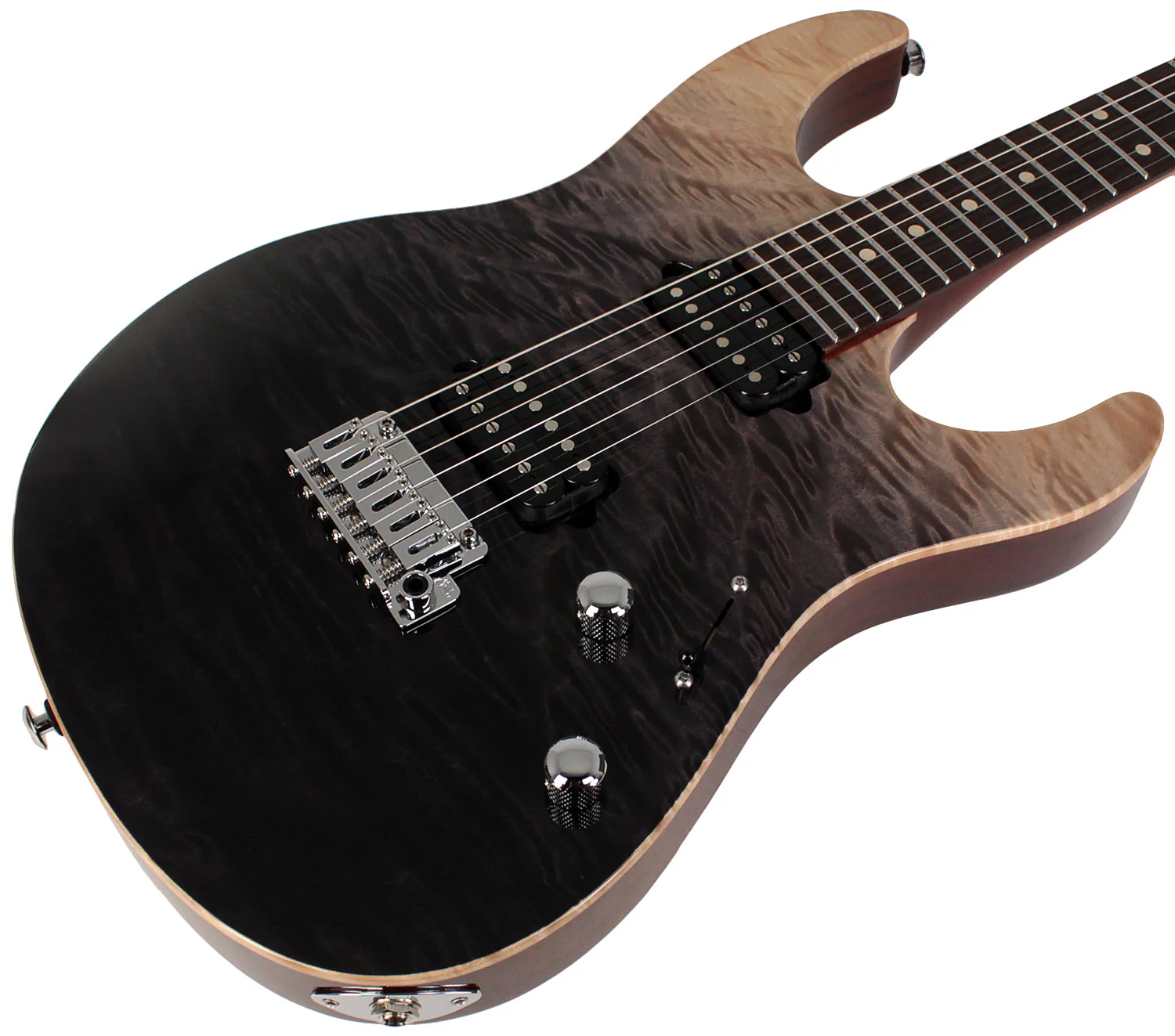 Suhr Modern Set Neck Limited Guitar, Premium Quilt Maple, Charcoal Fade - Image 2