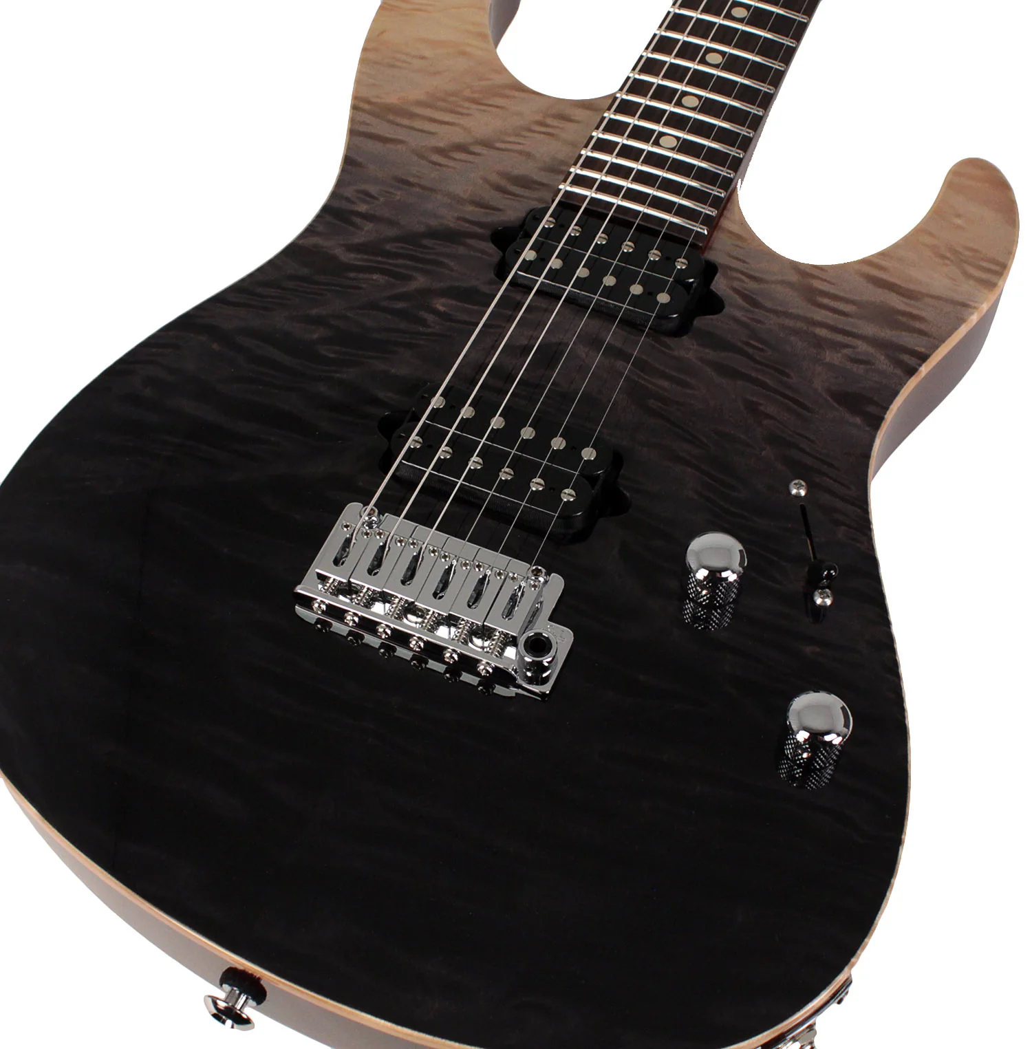 Suhr Modern Set Neck Limited Guitar, Premium Quilt Maple, Charcoal Fade - Image 3