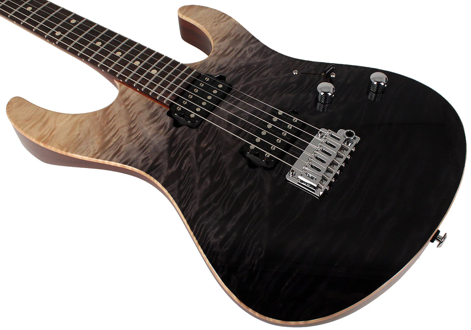 Suhr Modern Set Neck Limited Guitar, Premium Quilt Maple, Charcoal Fade - Image 4