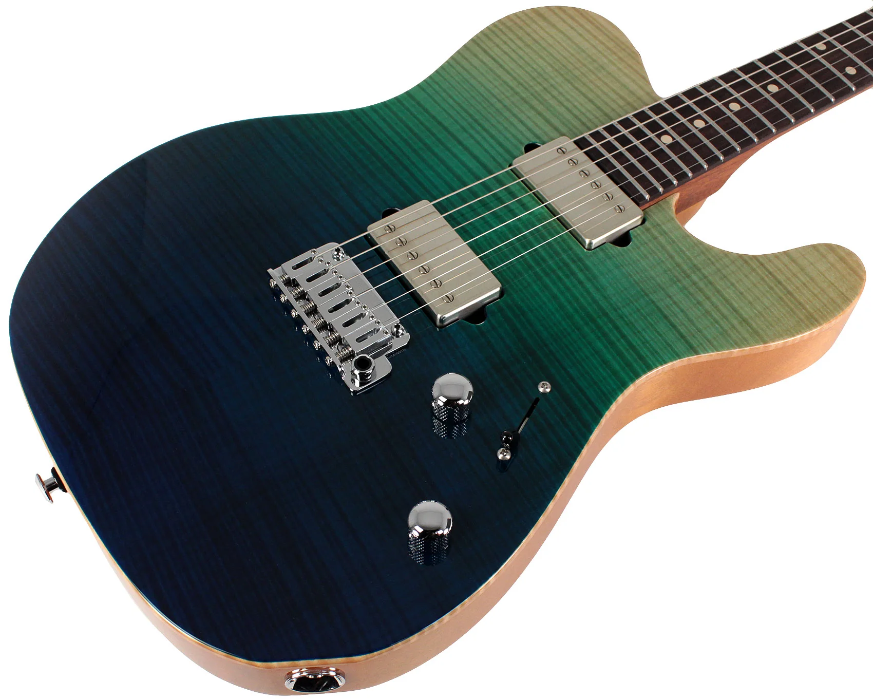 Suhr Select Modern T Mahogany Guitar, Aqua Blue Gradient - Image 2