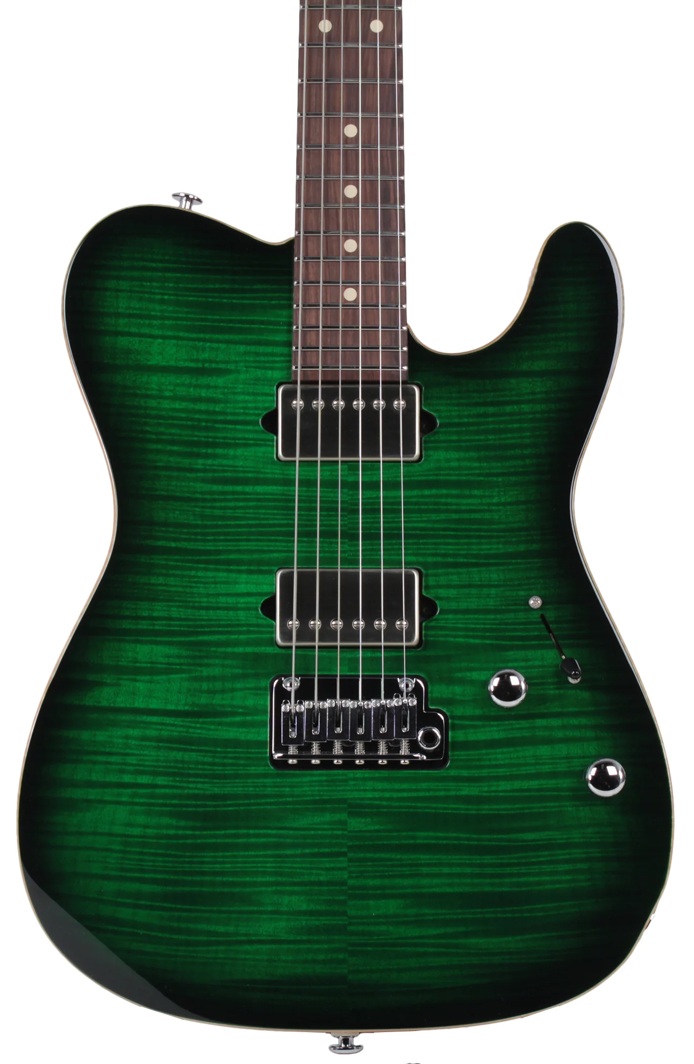 Suhr Modern T Select Guitar, Trans Green Burst - Image 2