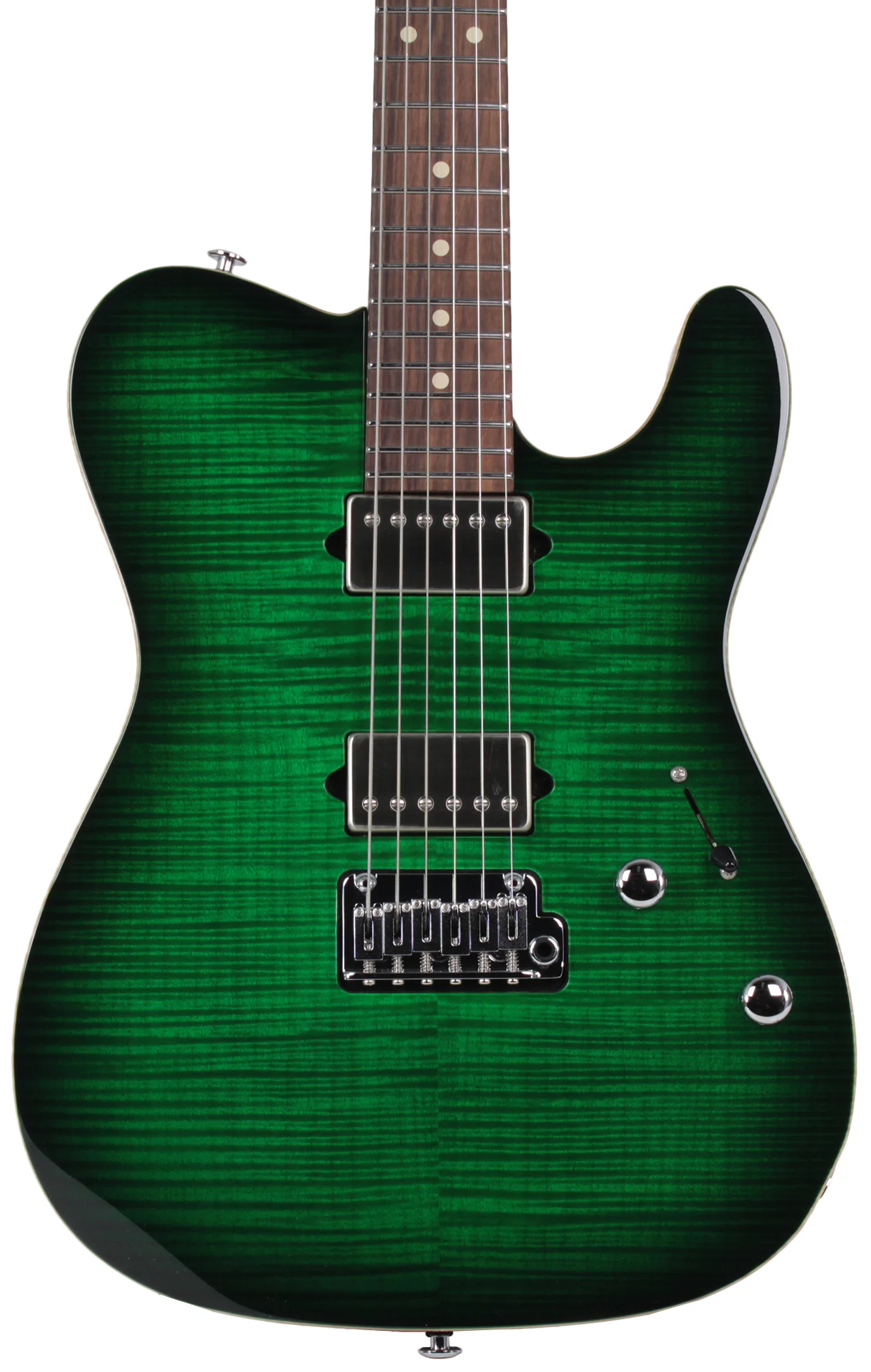 Suhr Modern T Select Guitar, Trans Green Burst - Image 2