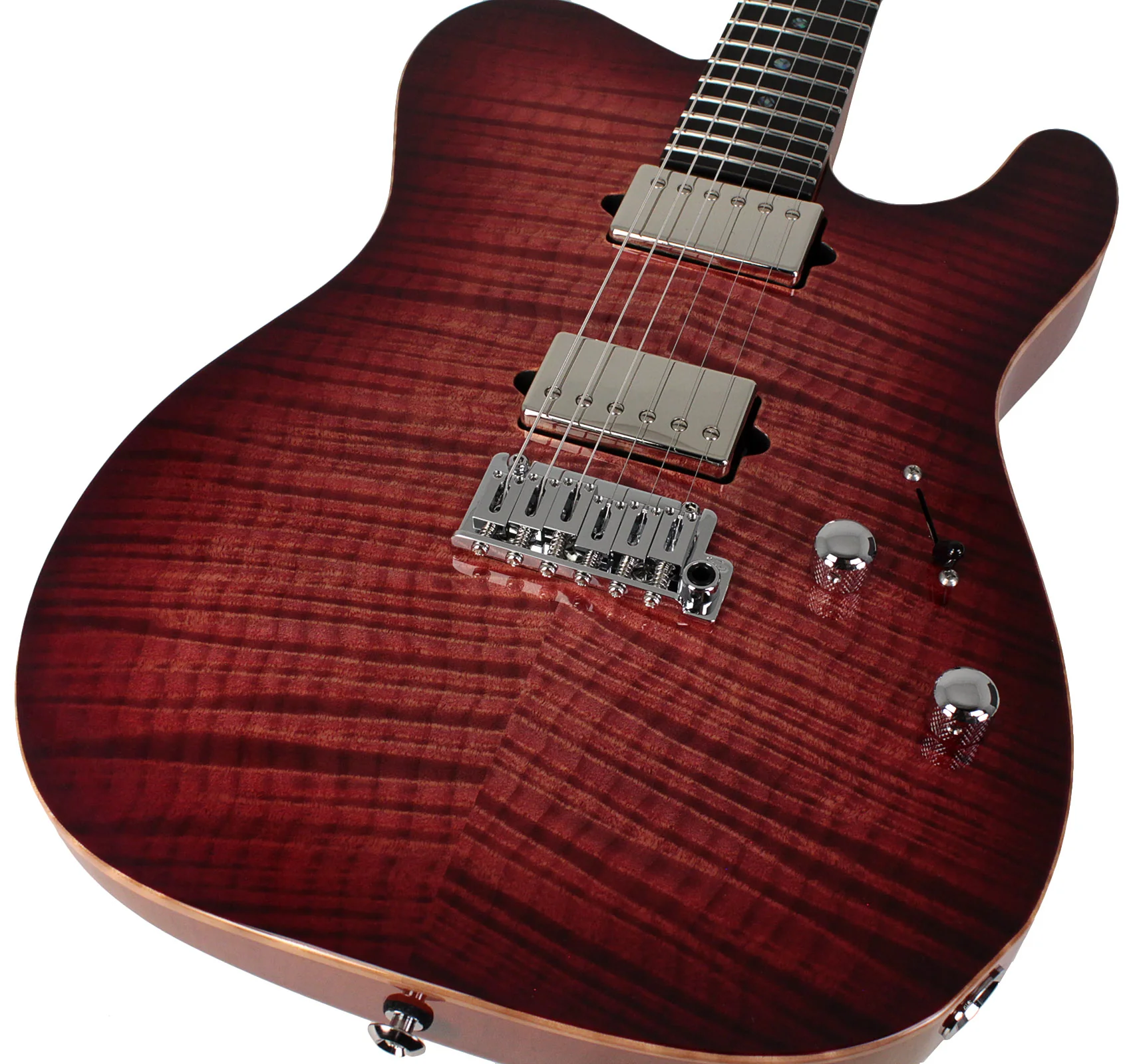 Suhr Select Modern T Mahogany Guitar, Faded Trans Wine Burst - Image 3
