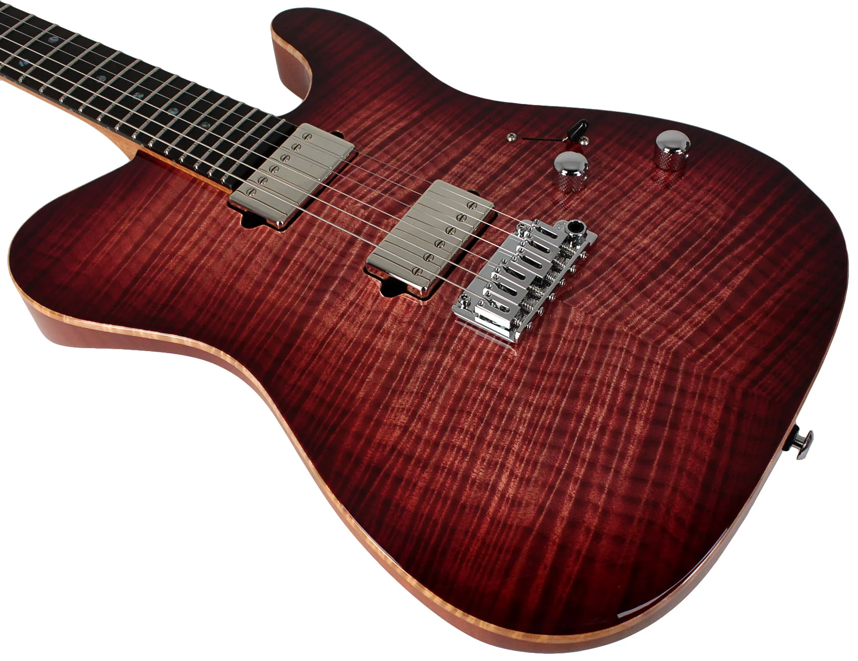 Suhr Select Modern T Mahogany Guitar, Faded Trans Wine Burst - Image 4