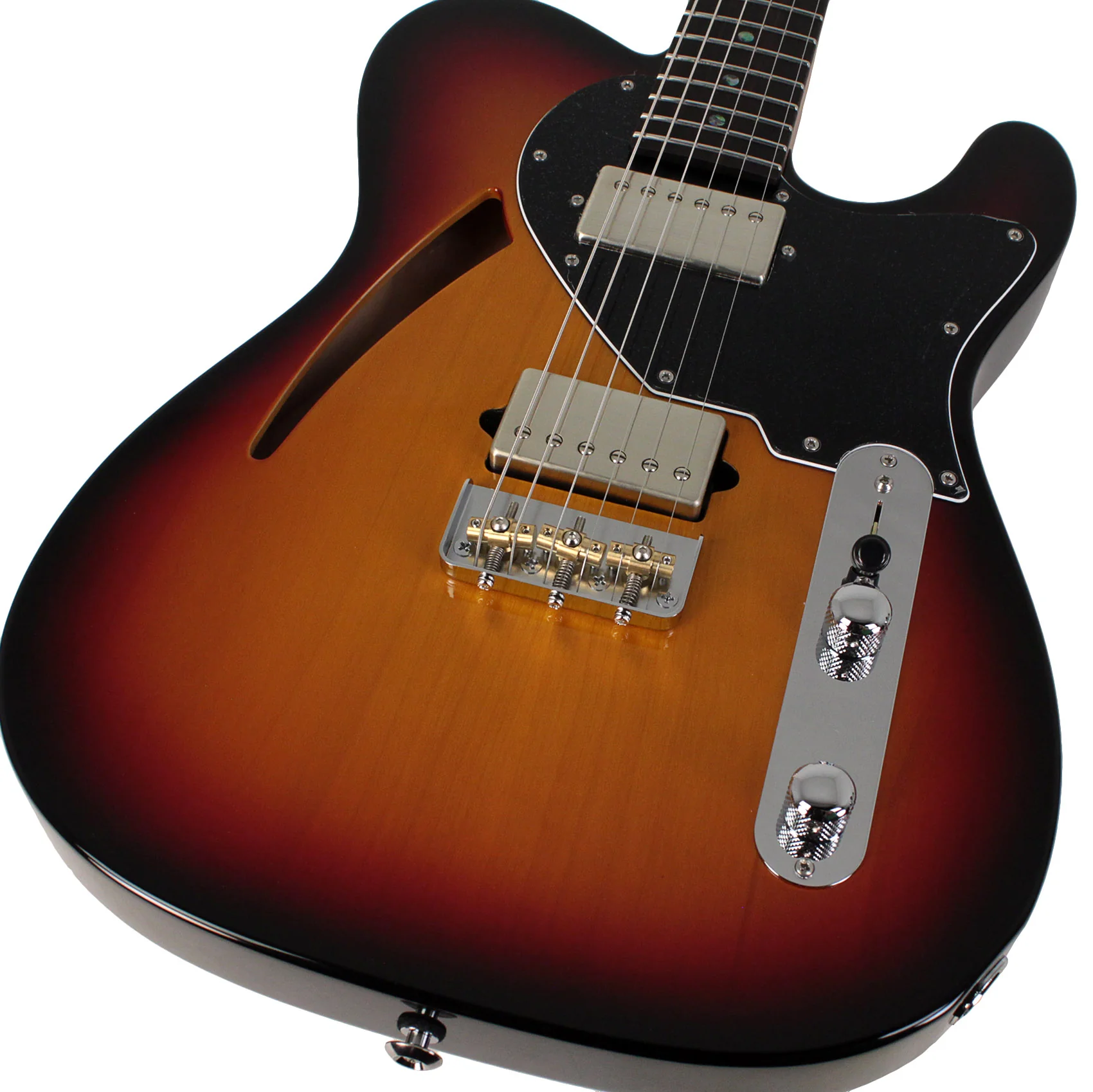Suhr Select Alt T Cat's Eye Guitar, 3-Tone Burst, Black - Image 3