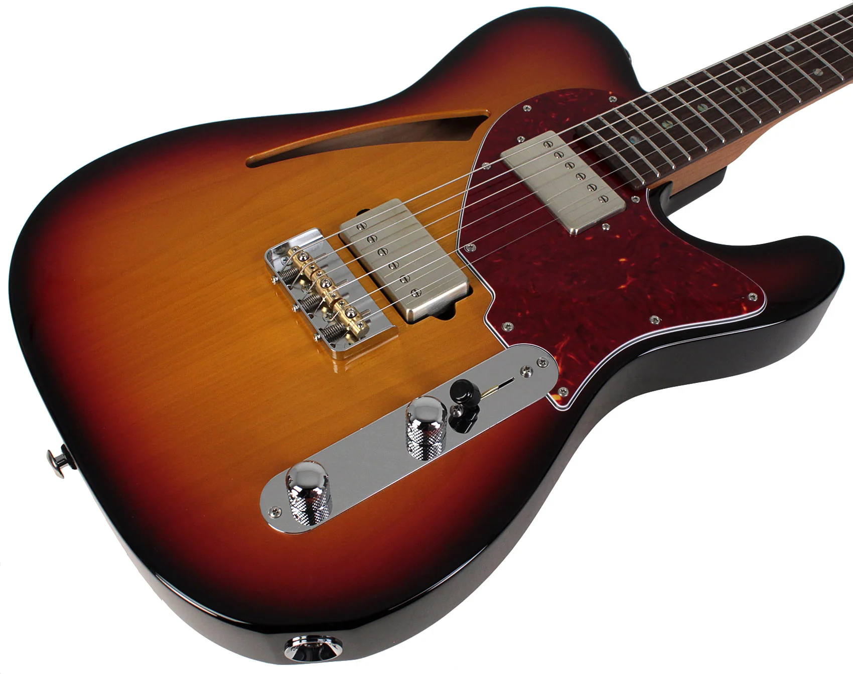 Suhr Select Alt T Cat's Eye Guitar, 3-Tone Burst, Tortoise Shell - Image 2