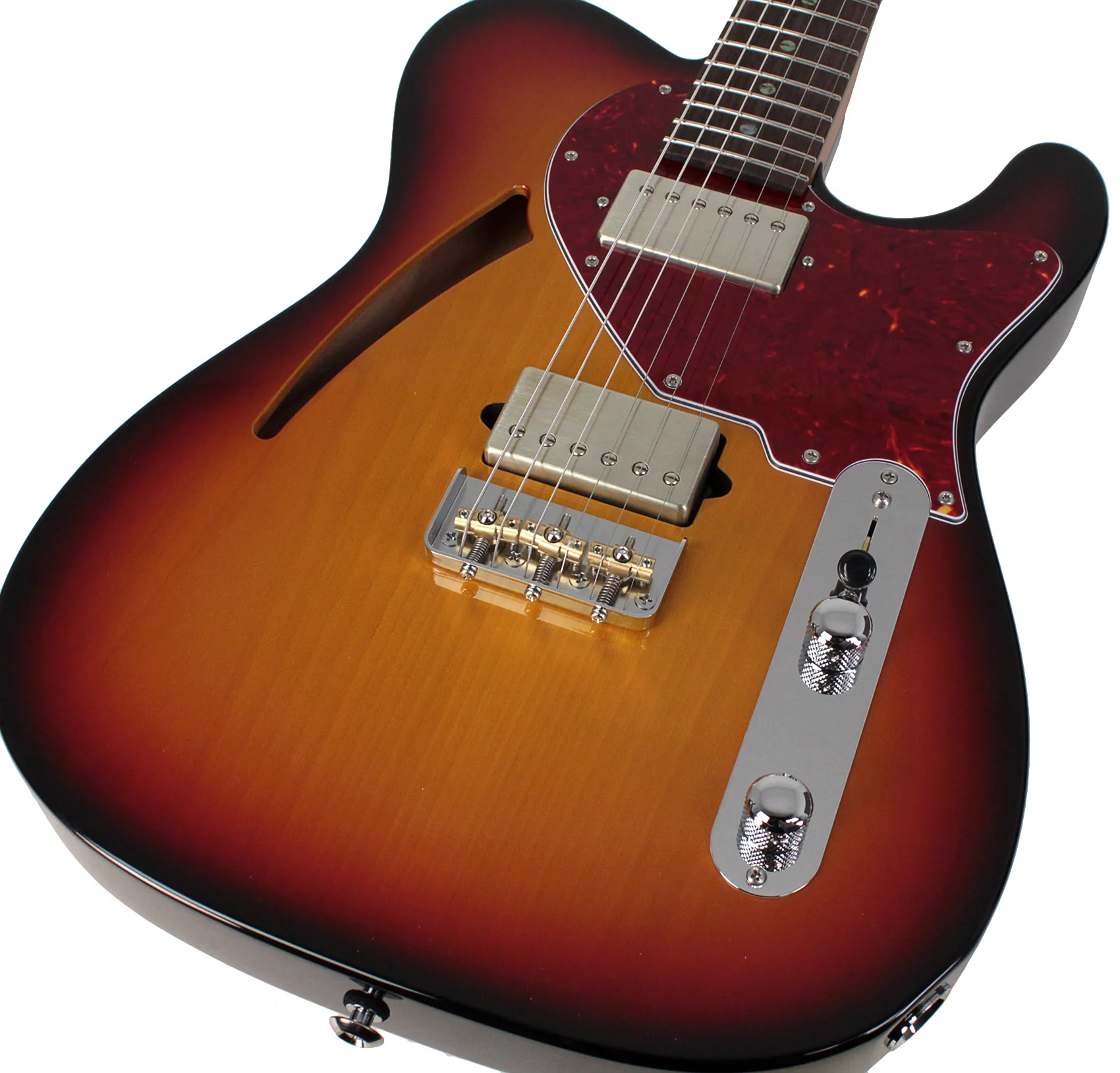 Suhr Select Alt T Cat's Eye Guitar, 3-Tone Burst, Tortoise Shell - Image 3