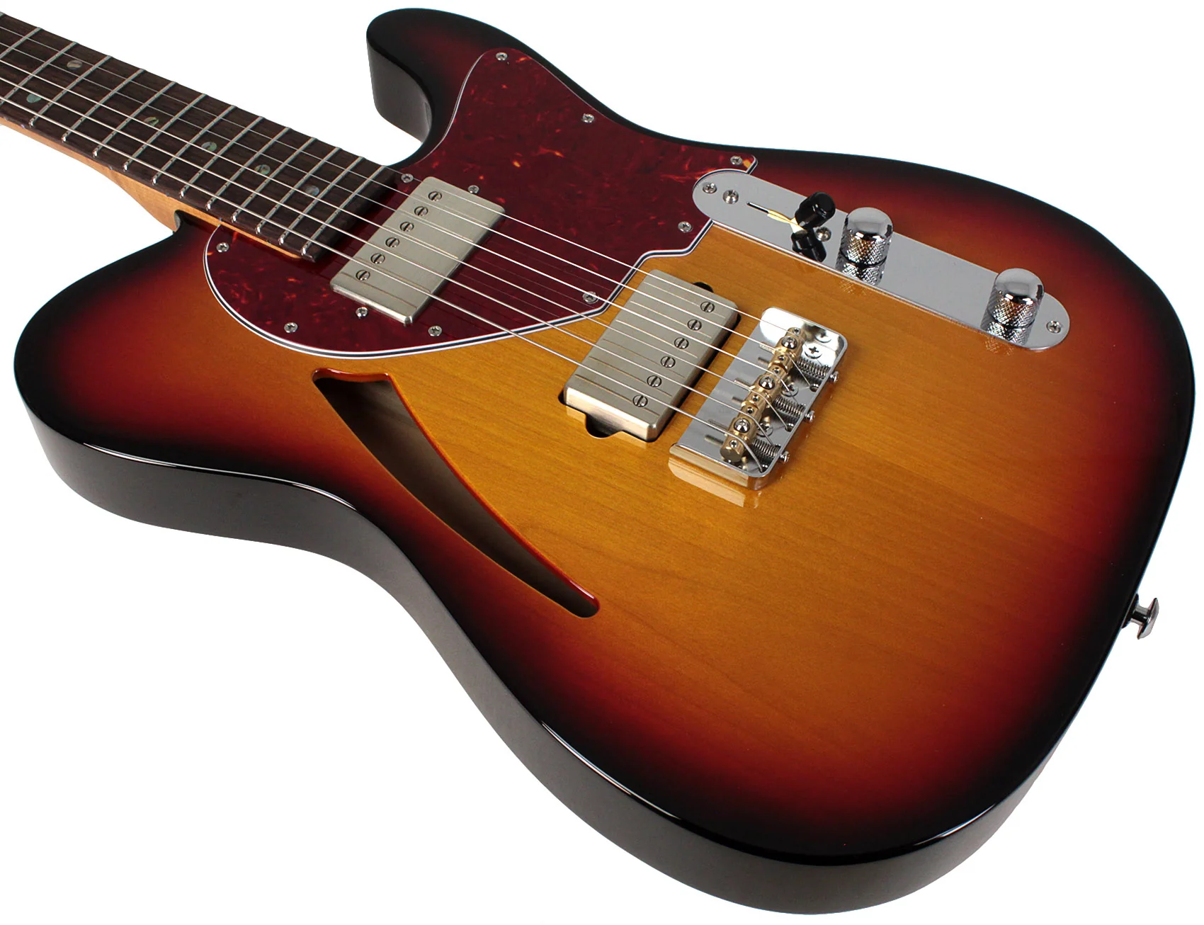 Suhr Select Alt T Cat's Eye Guitar, 3-Tone Burst, Tortoise Shell - Image 4