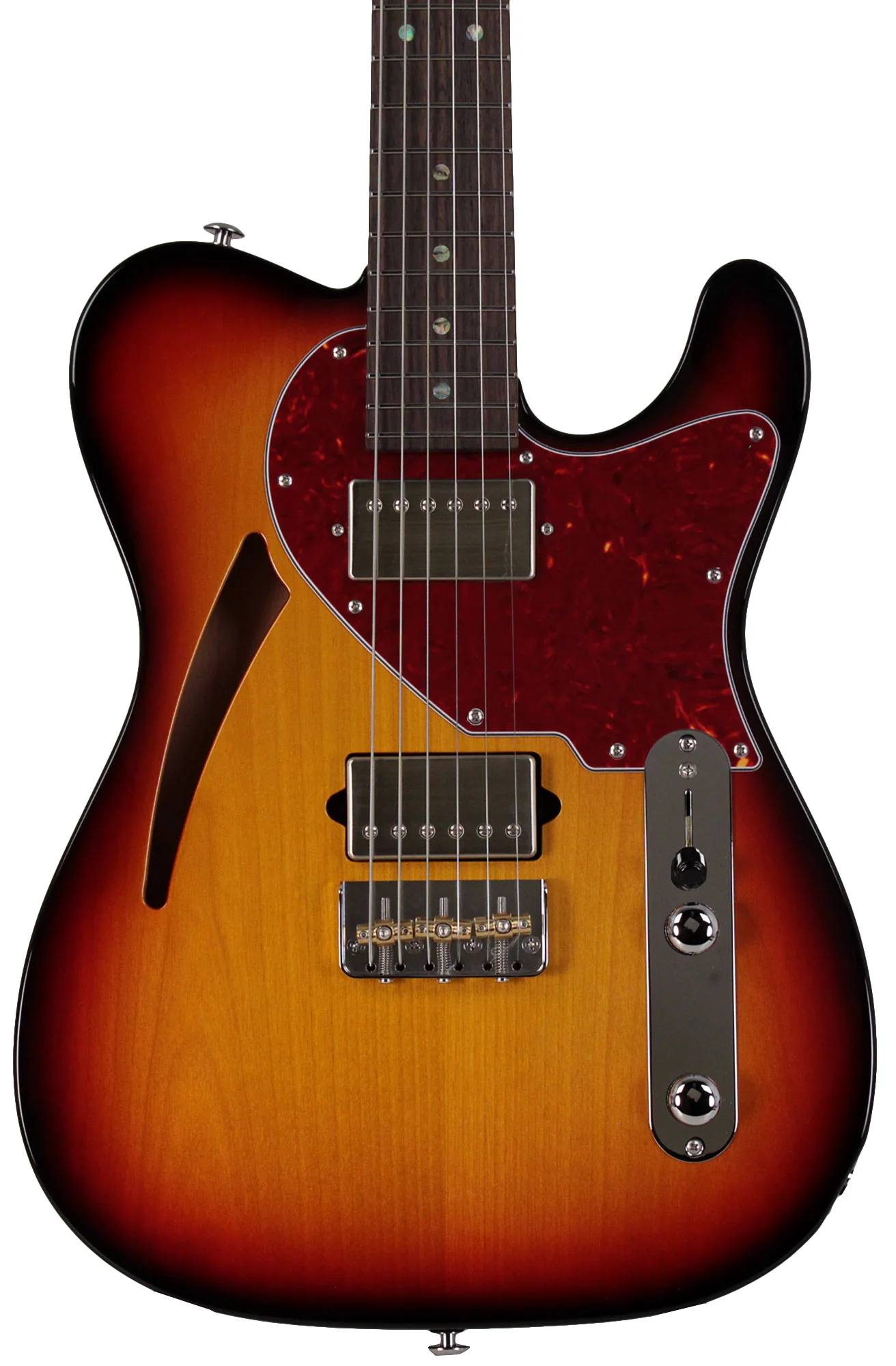 Suhr Select Alt T Cat's Eye Guitar, 3-Tone Burst, Tortoise Shell - Image 5