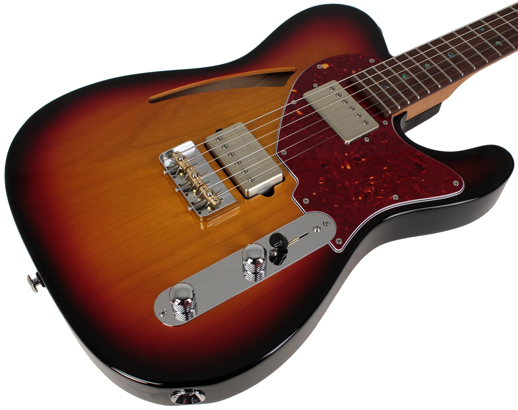 Suhr Select Alt T Cat's Eye Guitar, 3-Tone Burst, Tortoise Shell - Image 2