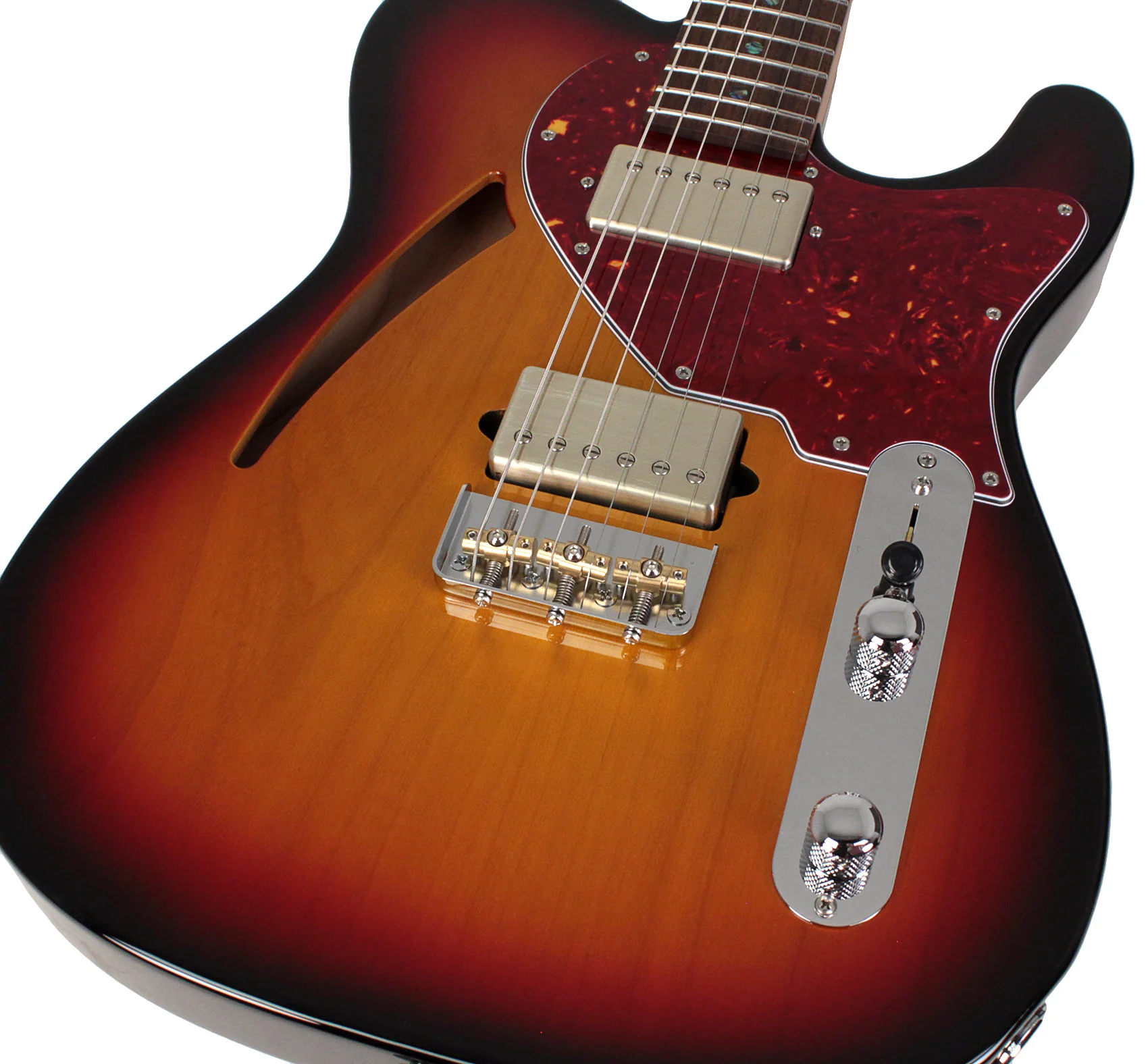 Suhr Select Alt T Cat's Eye Guitar, 3-Tone Burst, Tortoise Shell - Image 3