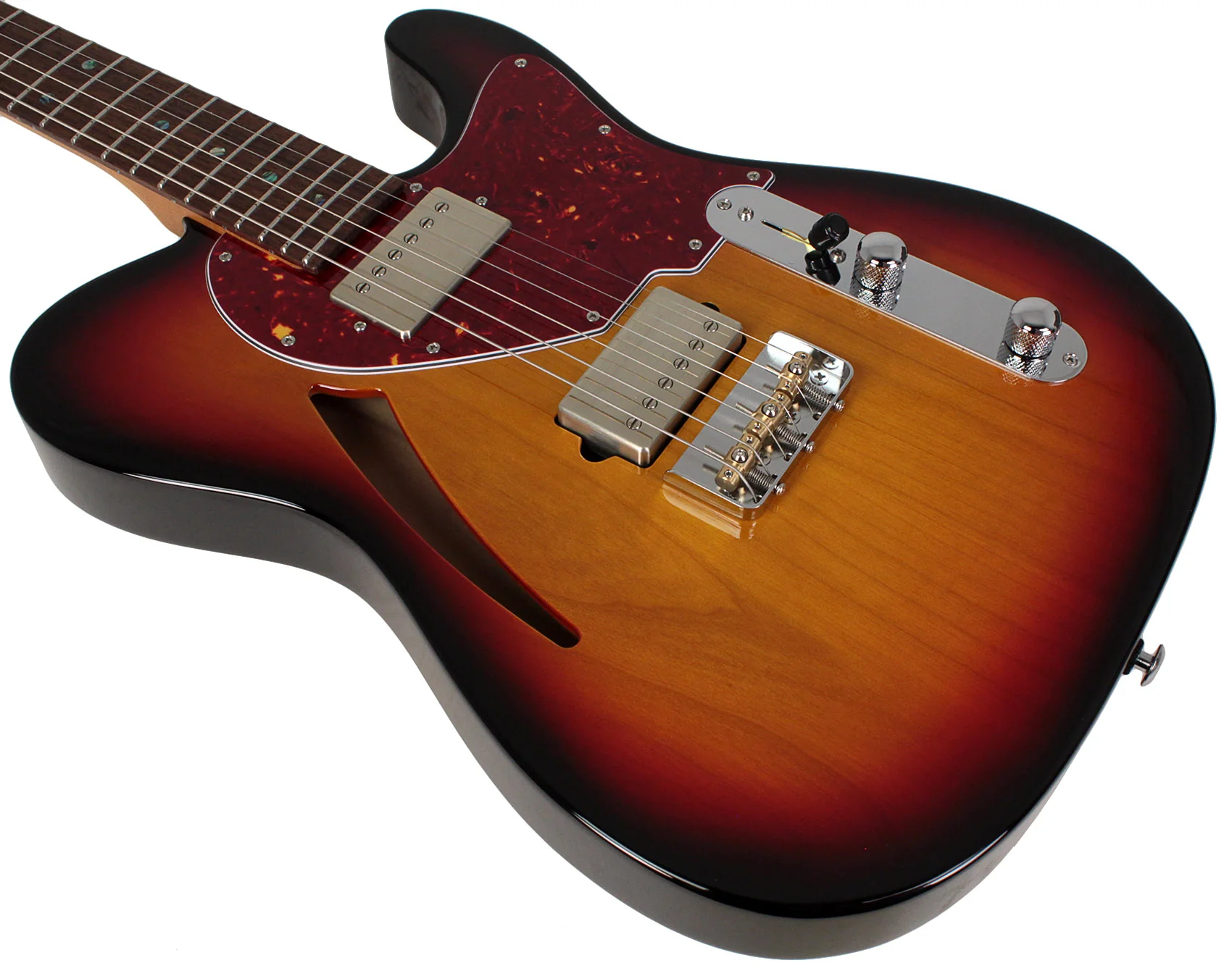 Suhr Select Alt T Cat's Eye Guitar, 3-Tone Burst, Tortoise Shell - Image 4