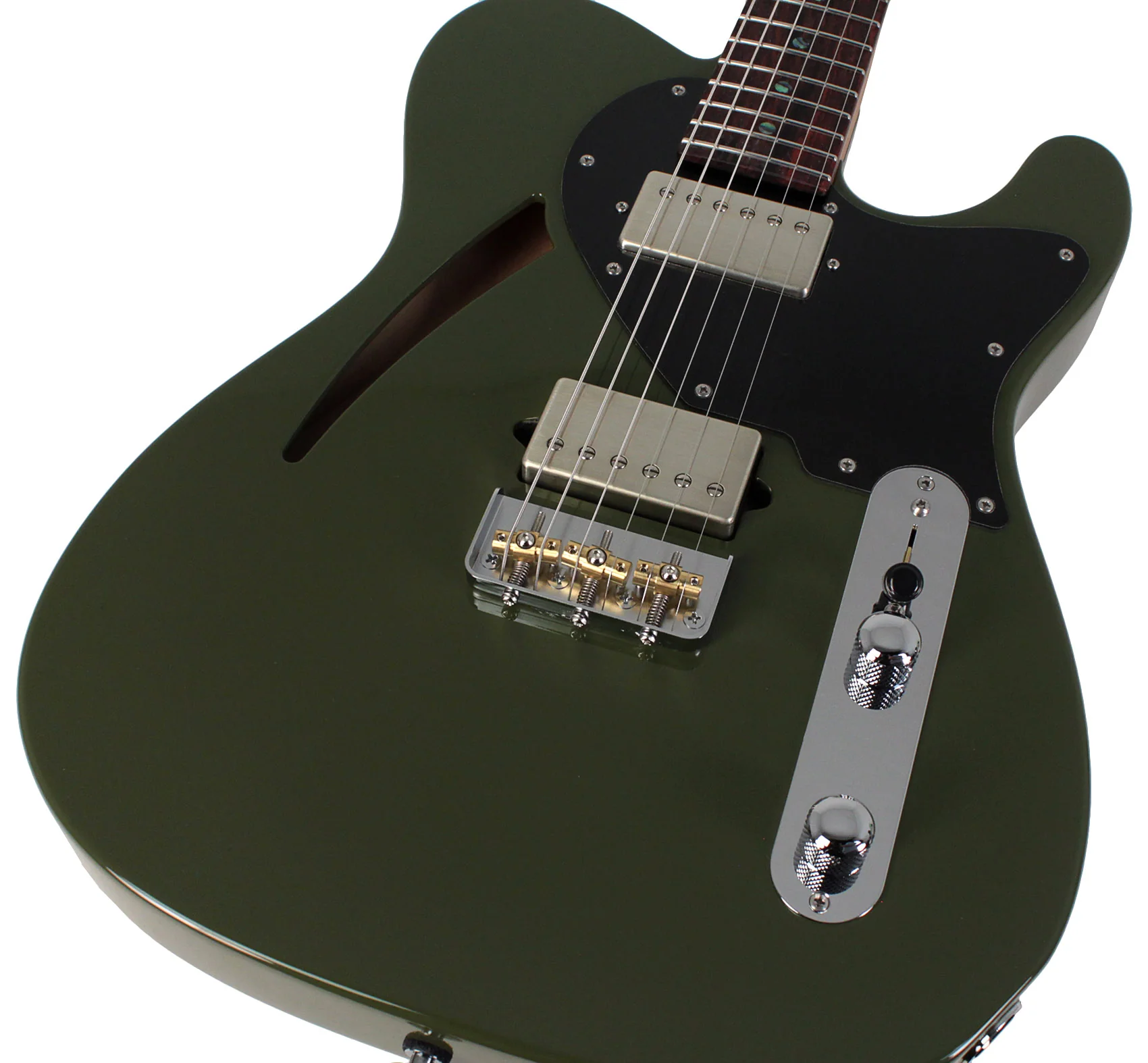 Suhr Select Alt T Cat's Eye Guitar, Dark Forest Green, Black - Image 3