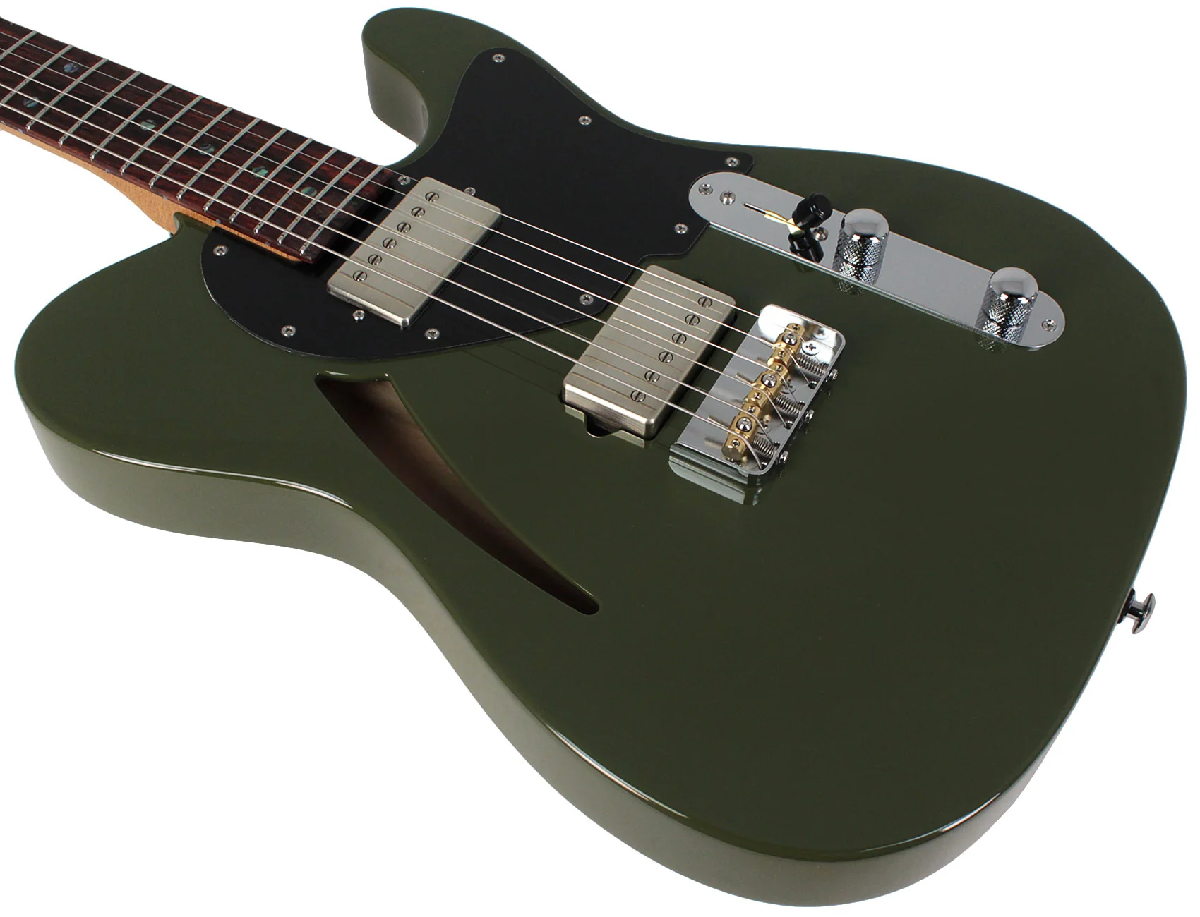 Suhr Select Alt T Cat's Eye Guitar, Dark Forest Green, Black - Image 4