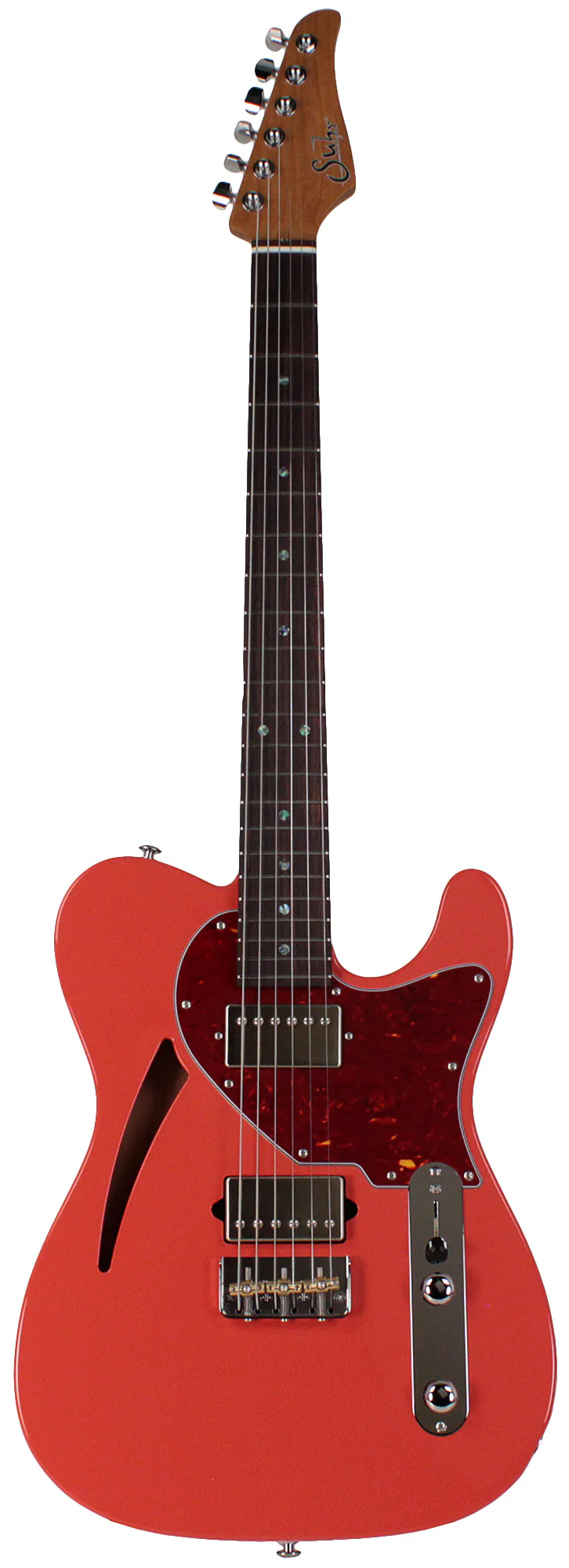 Suhr Select Alt T Cat's Eye Guitar, Fiesta Red, Tortoise Shell