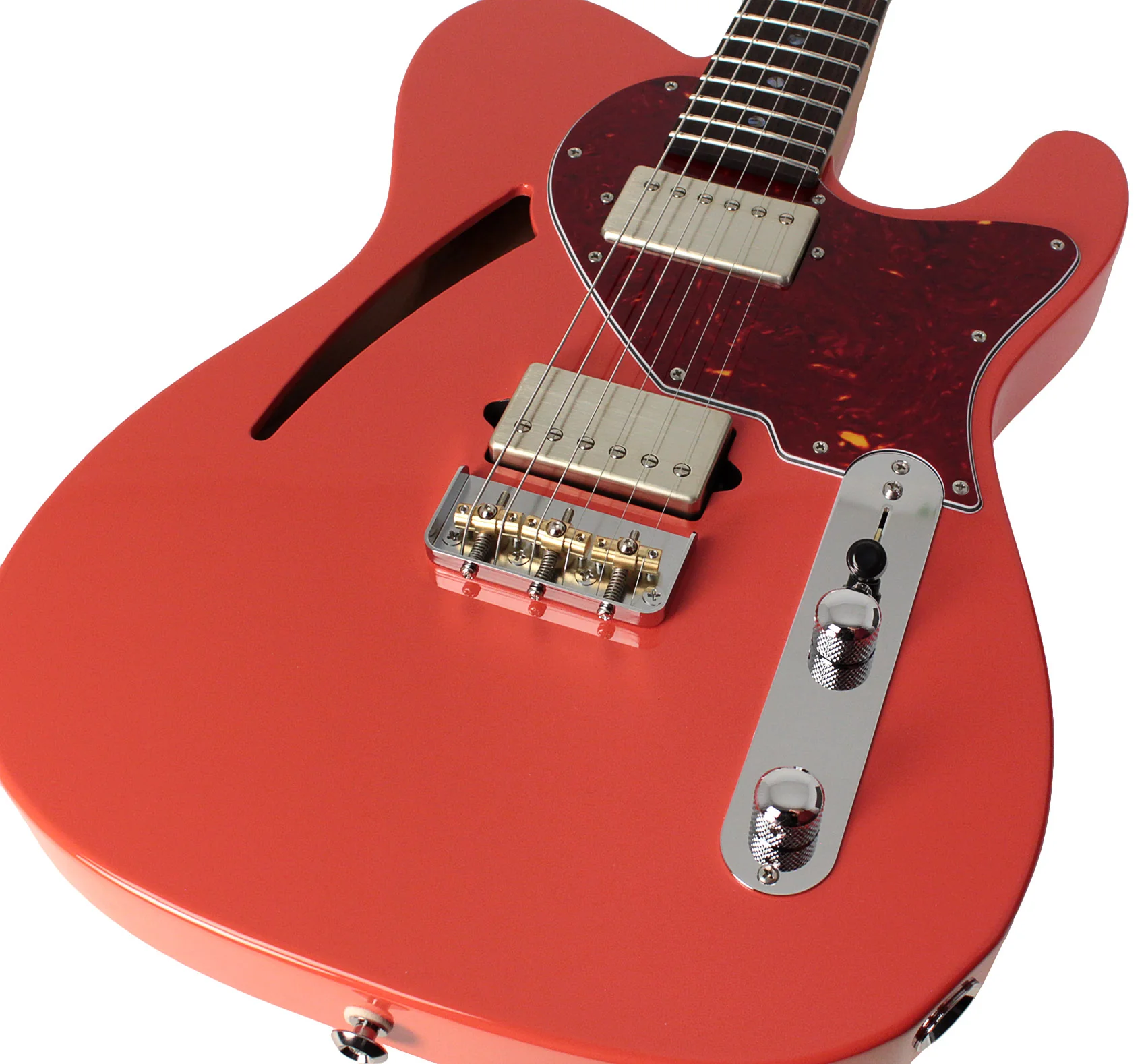 Suhr Select Alt T Cat's Eye Guitar, Fiesta Red, Tortoise Shell - Image 3
