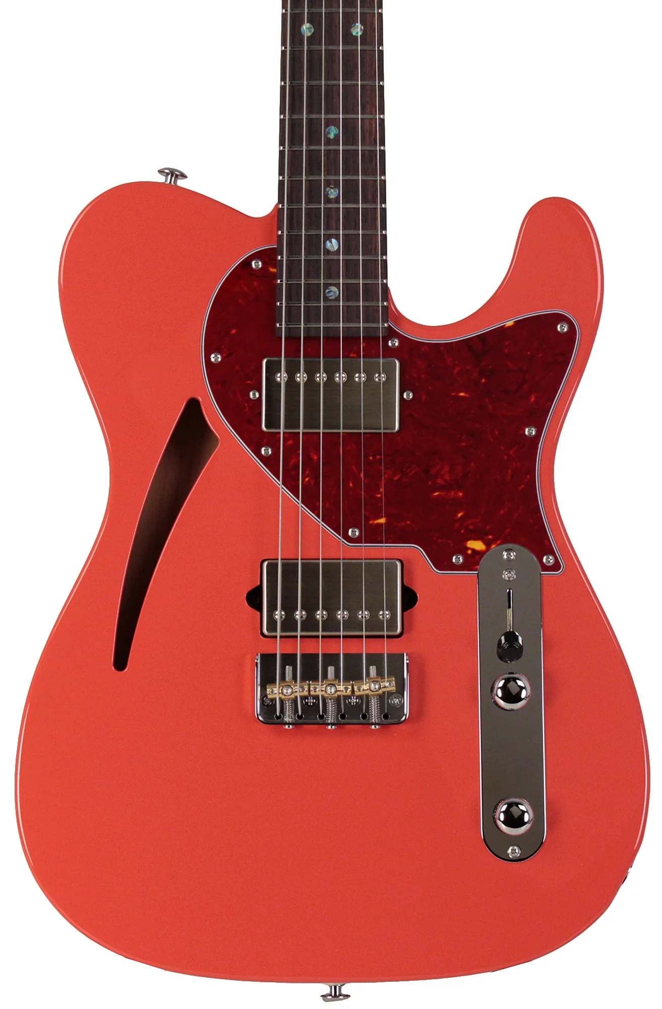 Suhr Select Alt T Cat's Eye Guitar, Fiesta Red, Tortoise Shell - Image 6