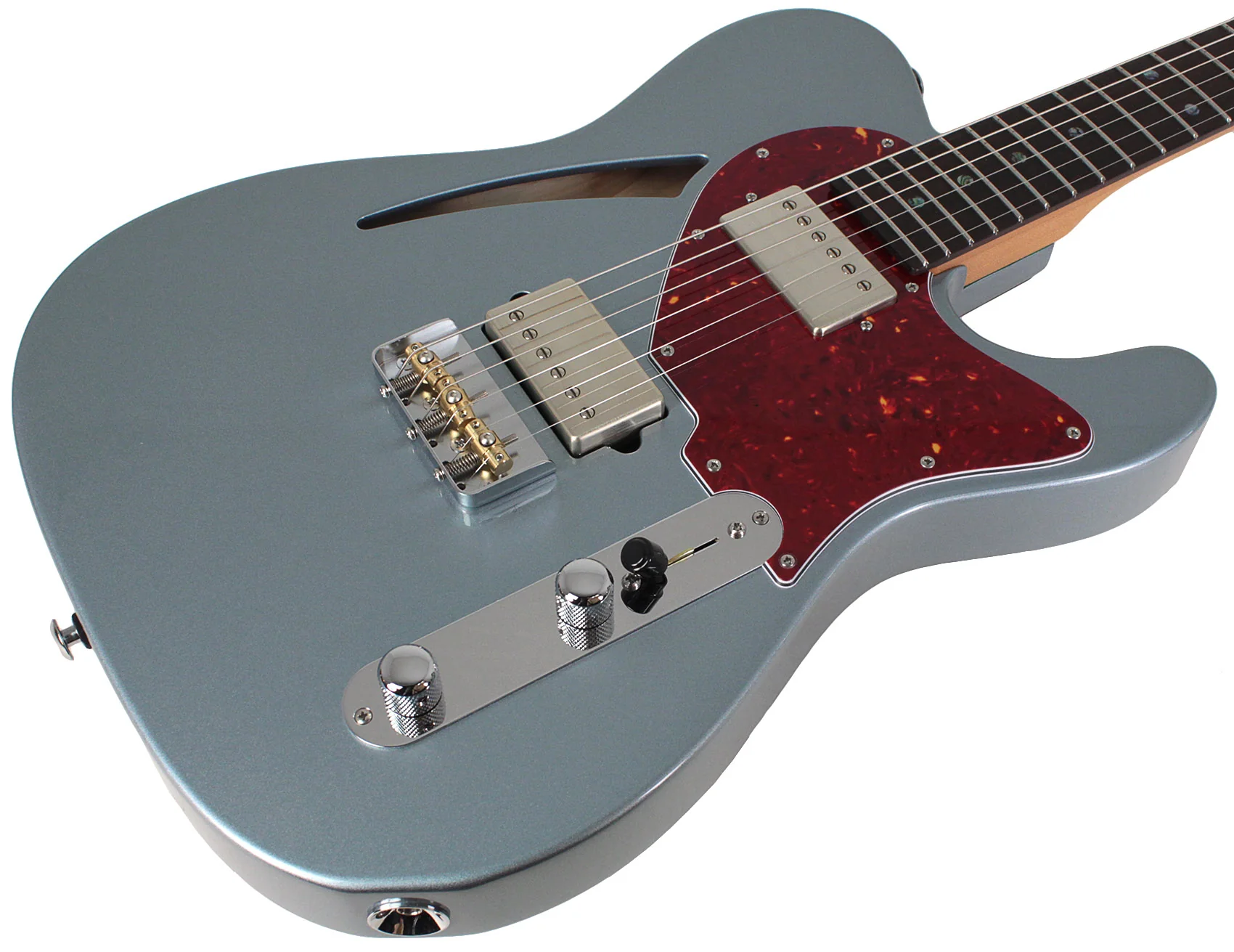Suhr Select Alt T Cat's Eye Guitar, Ice Blue Metallic, Tortoise Shell - Image 2