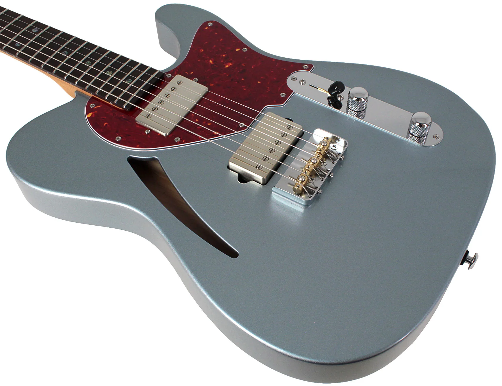 Suhr Select Alt T Cat's Eye Guitar, Ice Blue Metallic, Tortoise Shell - Image 4