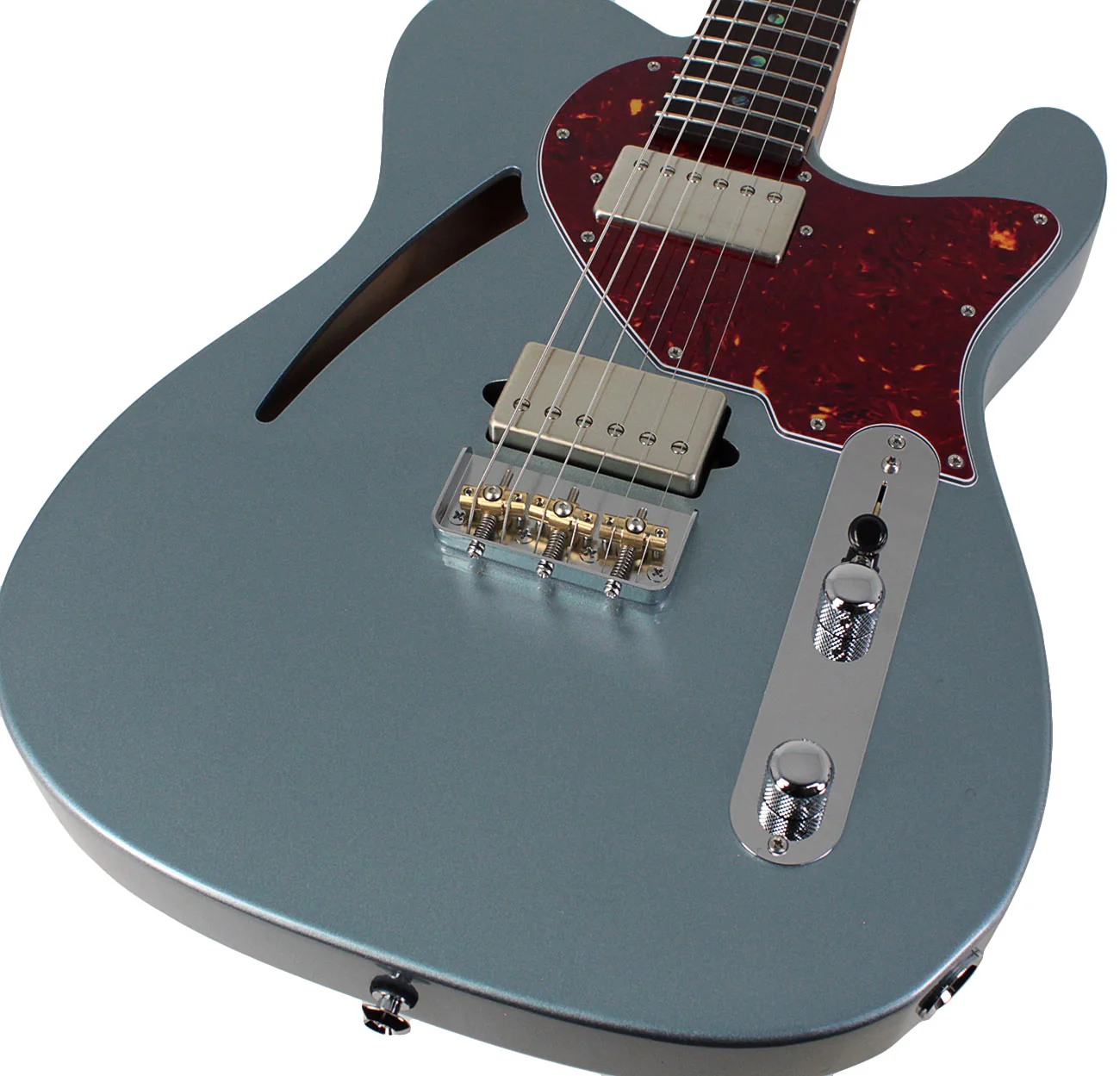 Suhr Select Alt T Cat's Eye Guitar, Ice Blue Metallic, Tortoise Shell - Image 3