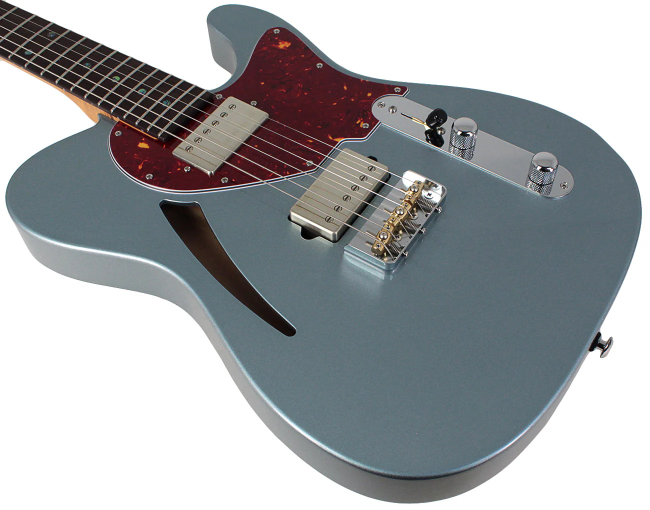 Suhr Select Alt T Cat's Eye Guitar, Ice Blue Metallic, Tortoise Shell - Image 4
