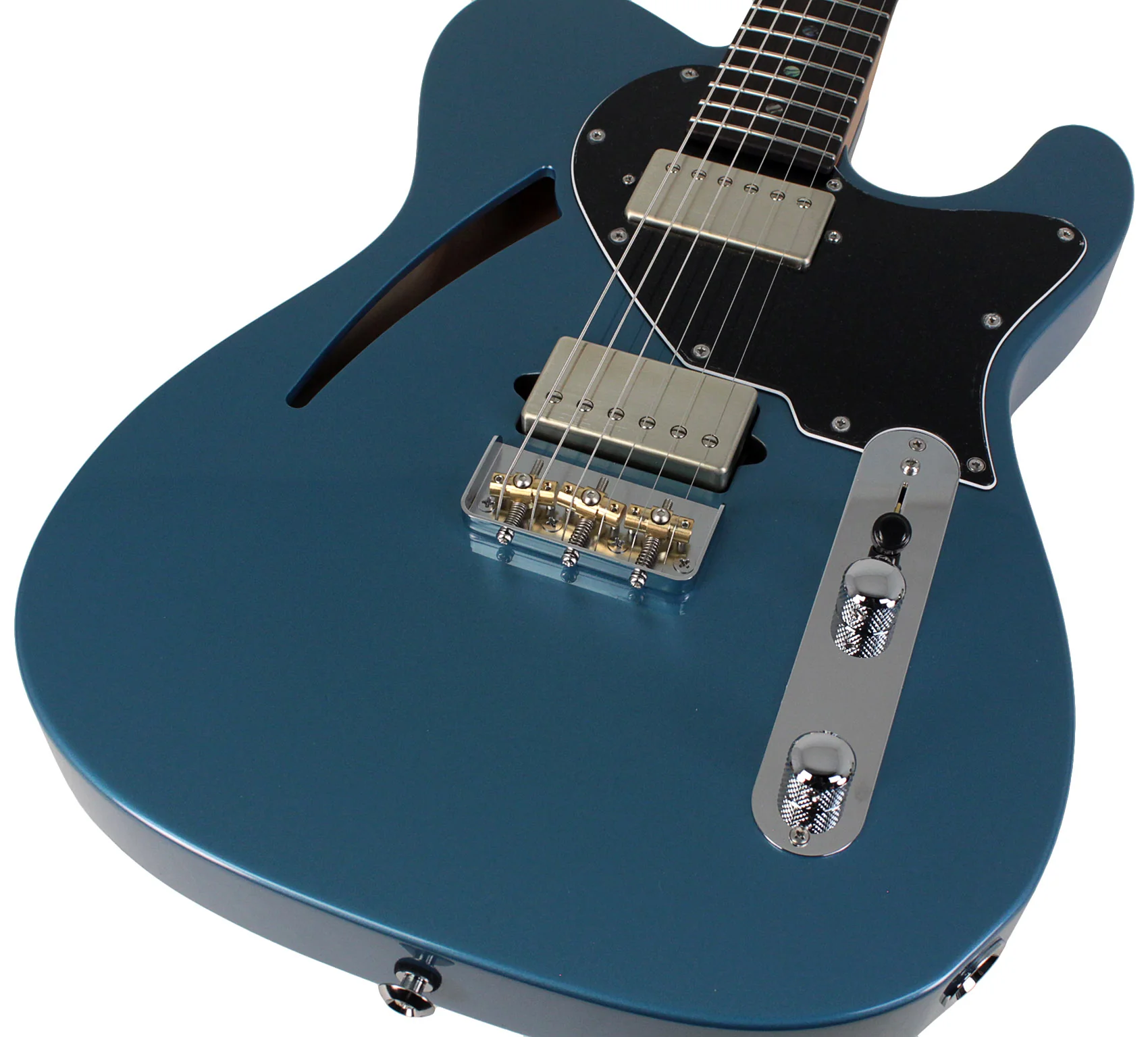 Suhr Select Alt T Cat's Eye Guitar, Pelham Blue, Black - Image 3