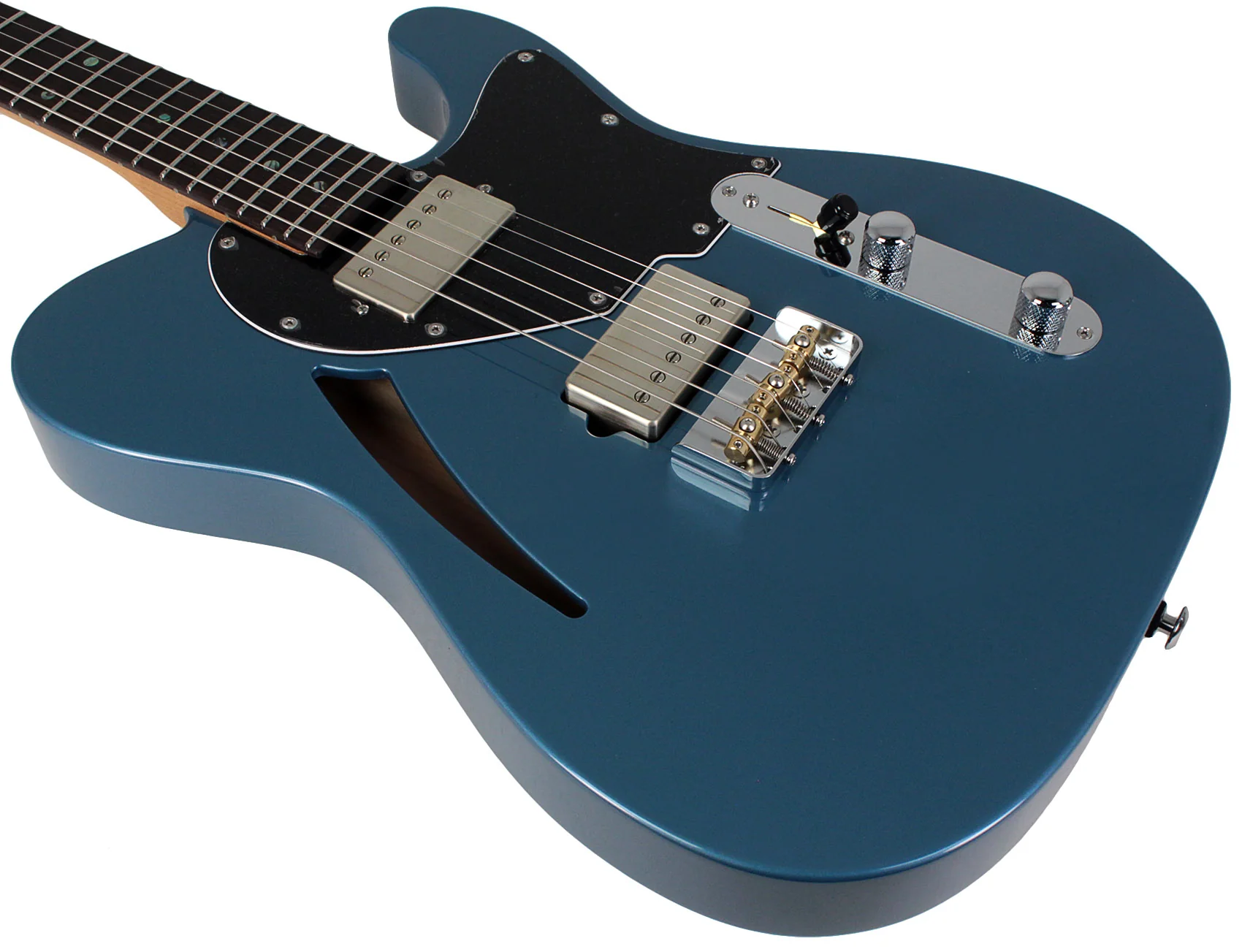 Suhr Select Alt T Cat's Eye Guitar, Pelham Blue, Black - Image 4