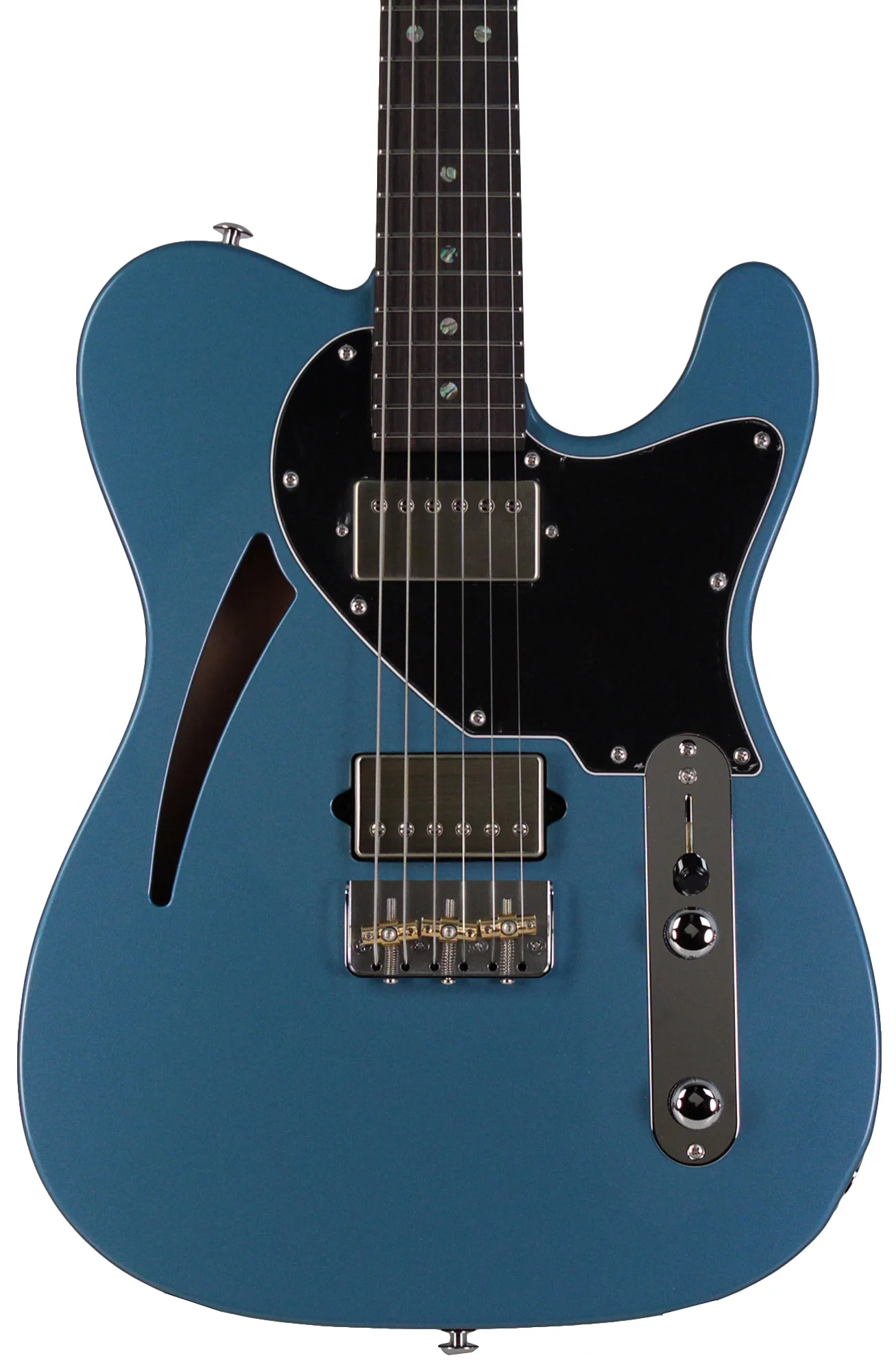 Suhr Select Alt T Cat's Eye Guitar, Pelham Blue, Black - Image 5