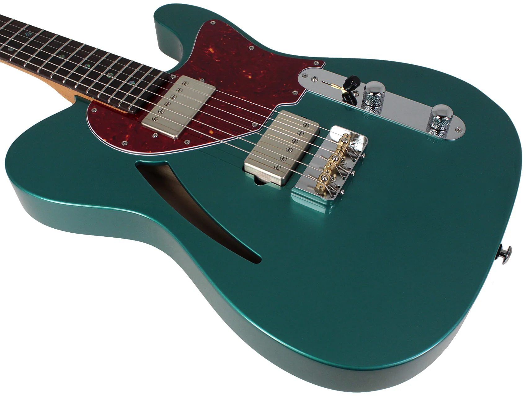 Suhr Select Alt T Cat's Eye Guitar, Sherwood Green Metallic, Tortoise Shell - Image 4