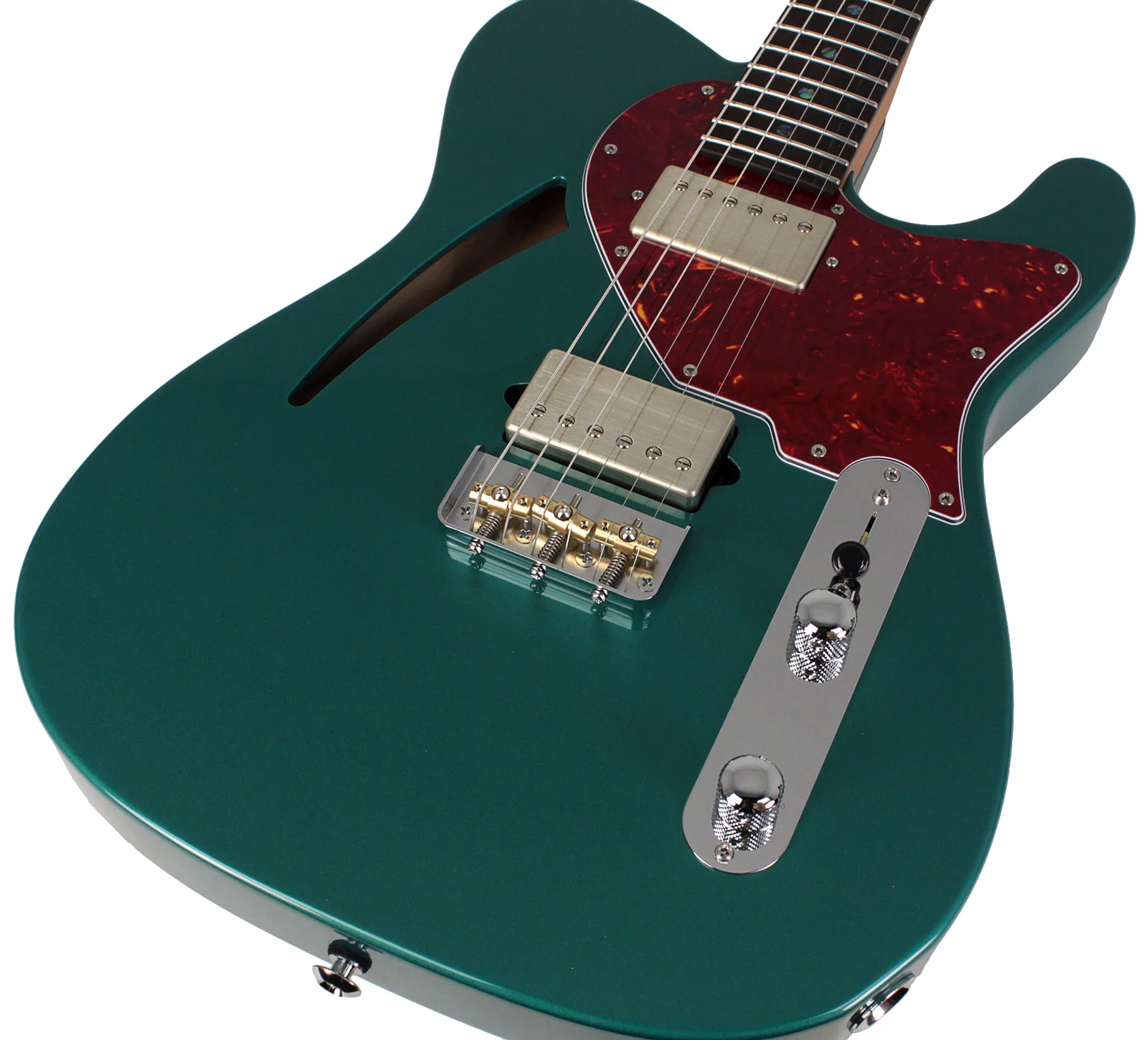 Suhr Select Alt T Cat's Eye Guitar, Sherwood Green Metallic, Tortoise Shell - Image 3