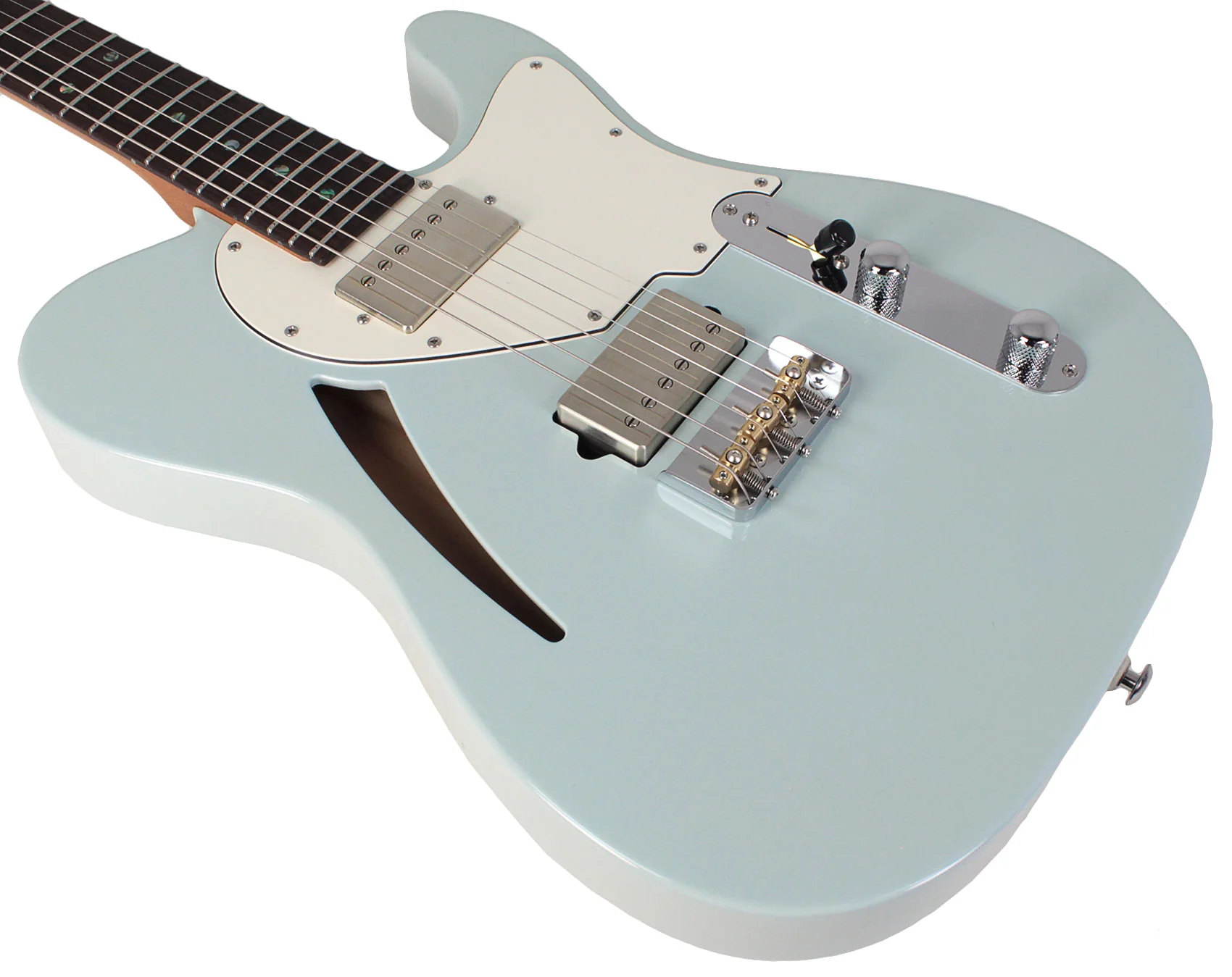 Suhr Select Alt T Cat's Eye Guitar, Sonic Blue, Parchment - Image 4