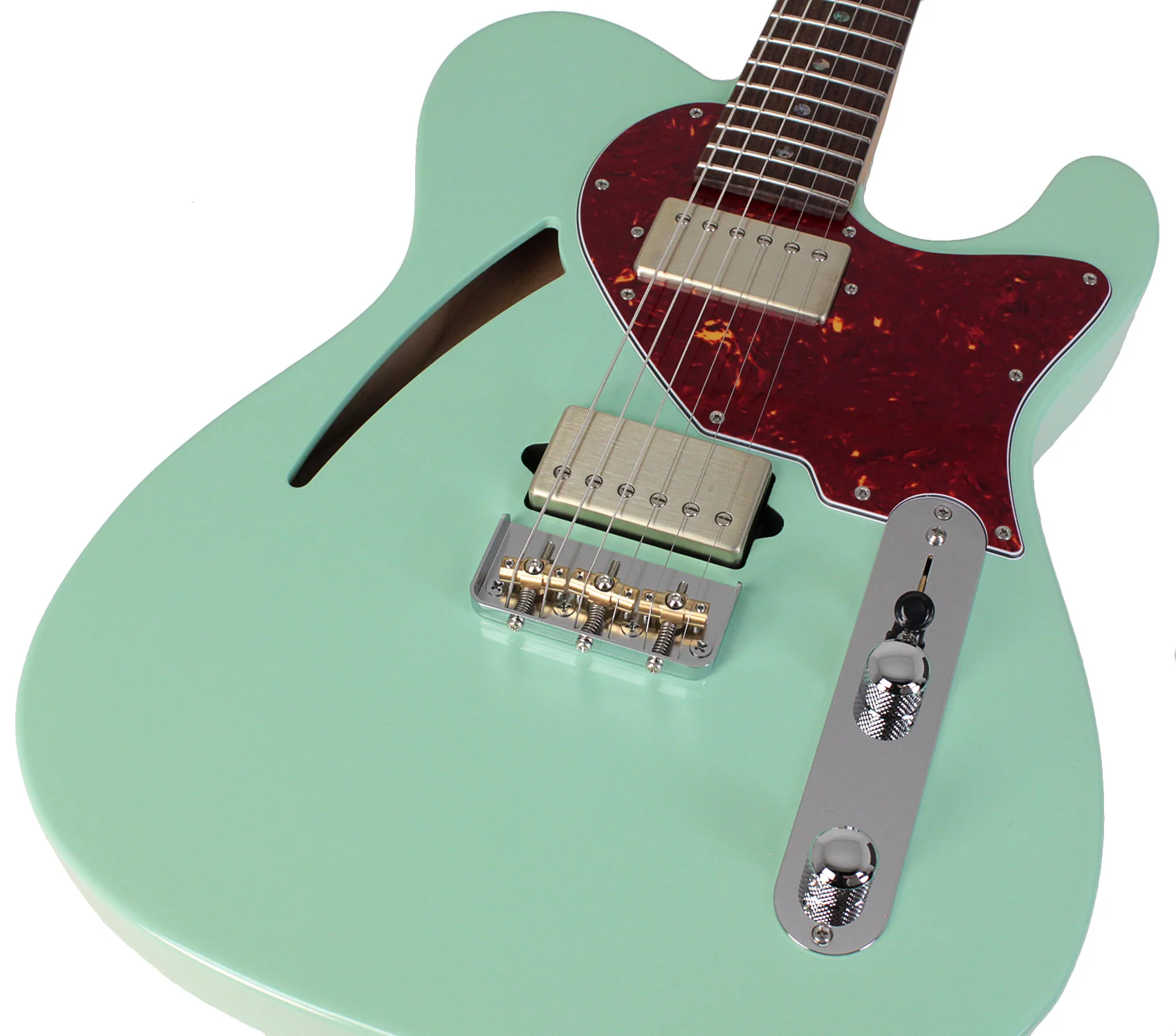 Suhr Select Alt T Cat's Eye Guitar, Surf Green, Tortoise Shell - Image 3