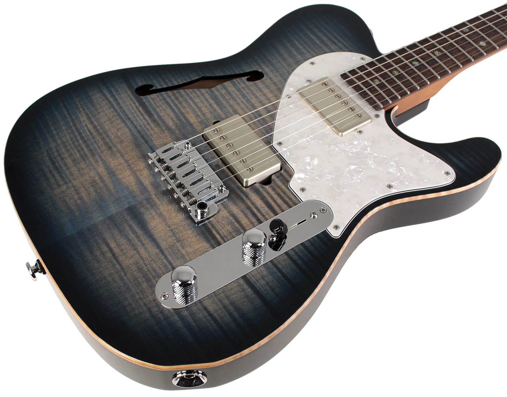 Suhr Select Alt T Guitar, Faded Trans Whale Blue Burst - Image 2