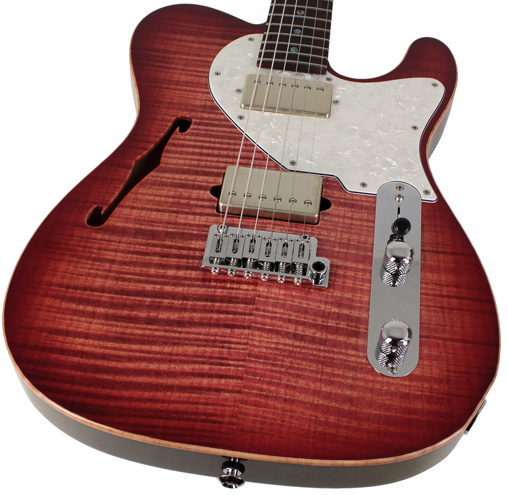 Suhr Select Alt T Guitar, Faded Trans Wine Red Burst - Image 3