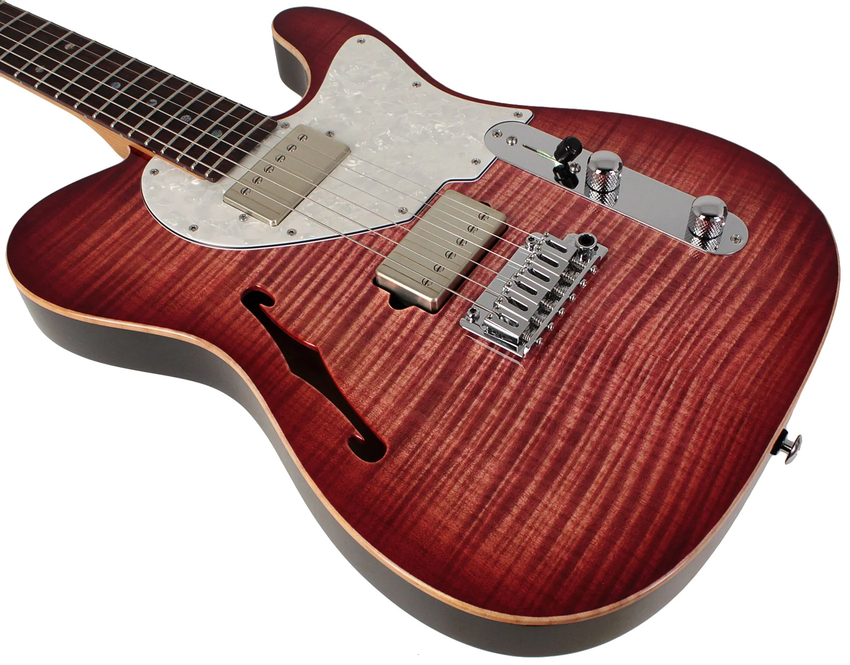 Suhr Select Alt T Guitar, Faded Trans Wine Red Burst - Image 4