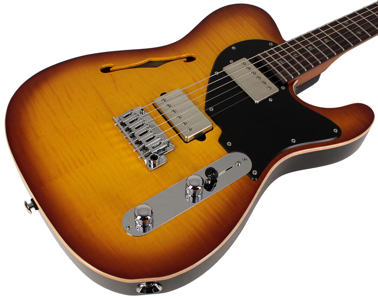 Suhr Select Alt T Guitar, Tea Burst, Black PG - Image 2