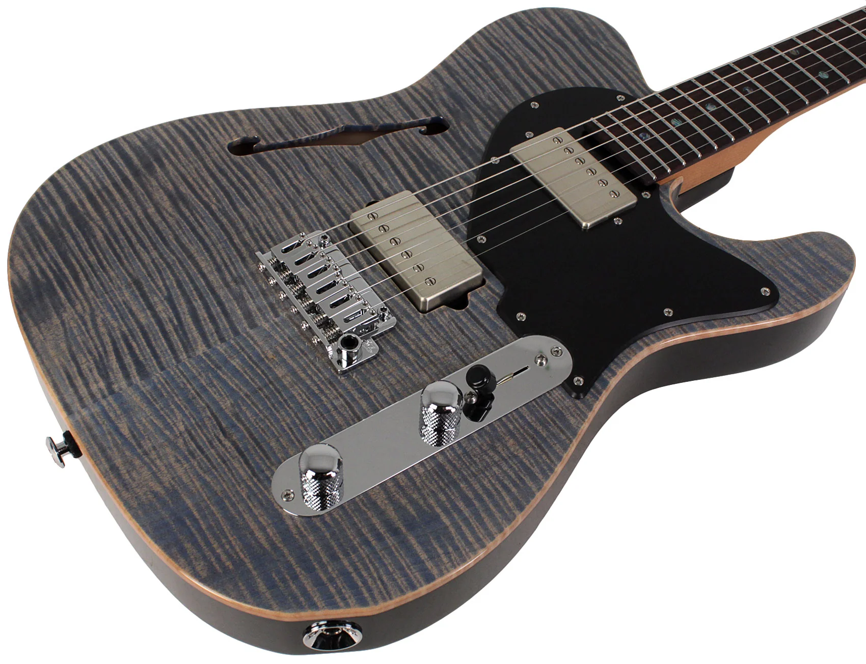Suhr Select Alt T Guitar, Trans Blue Denim Slate, Black PG - Image 2