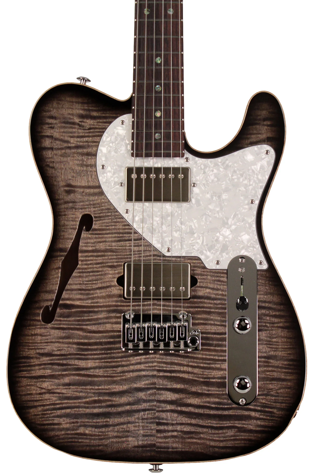 Suhr Select Alt T Guitar, Trans Charcoal Burst - Image 6